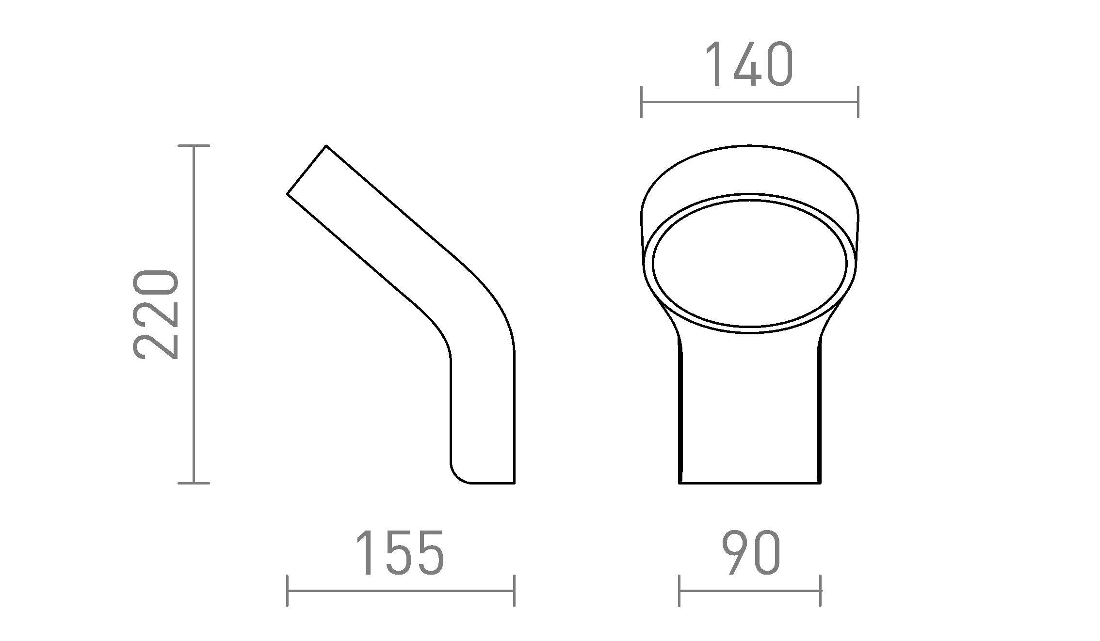 ELIA na parede lâmpada - Product sketch
