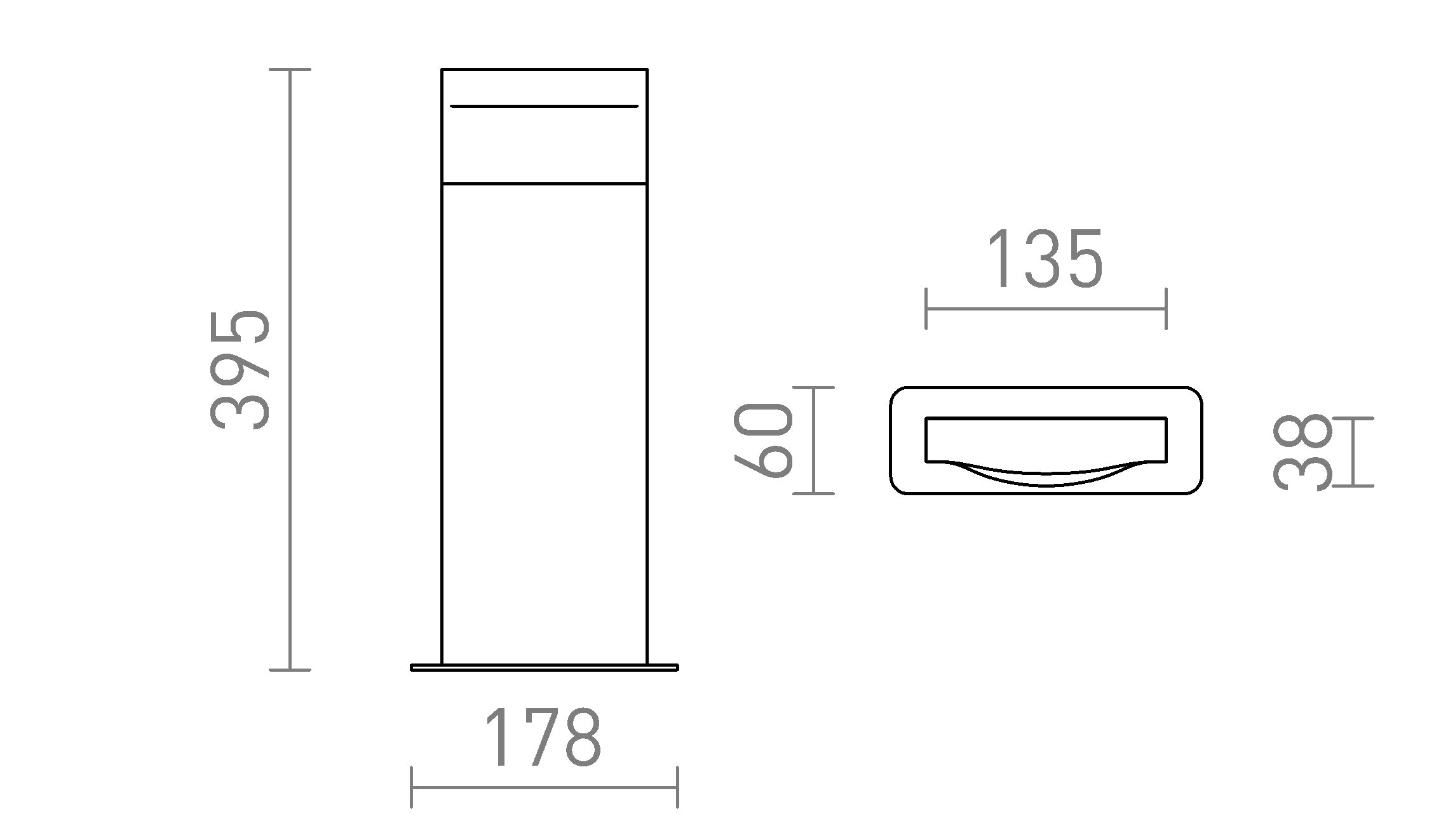 BOBO RC staande lamp lamp - Product sketch