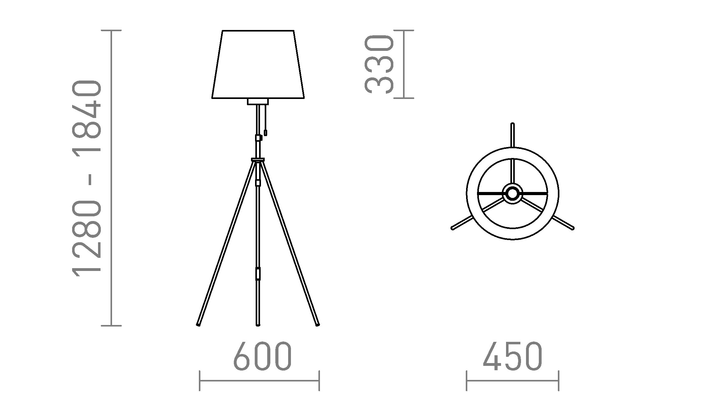 LUTON/ILUSION talna lampa - Product sketch