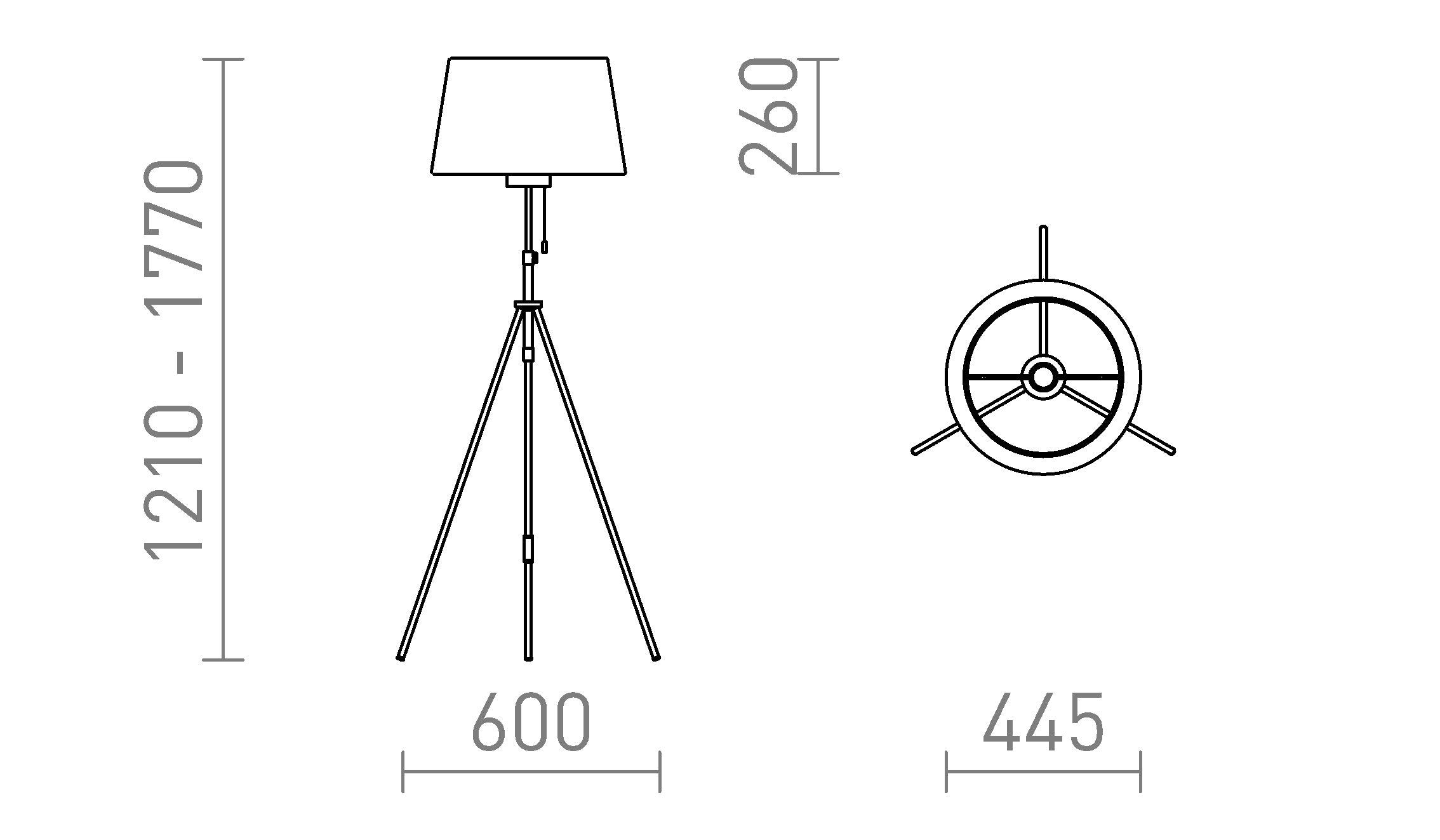 LUTON/RIDICK de podea lampă - Product sketch