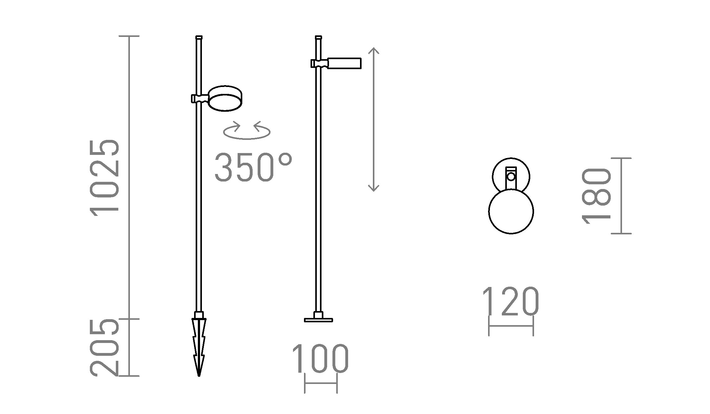 KATONA de podea / cu vârf lampă - Product sketch