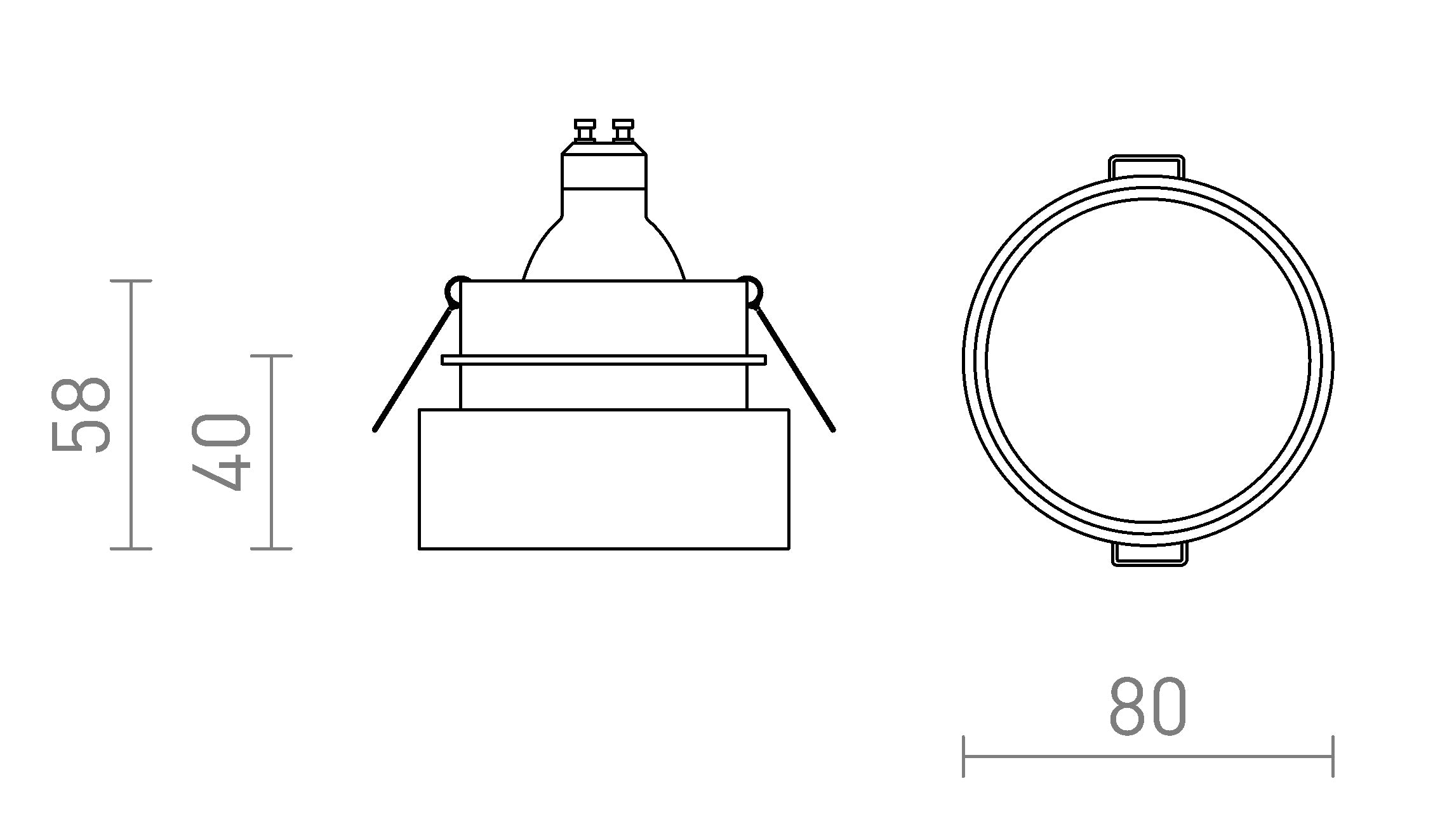 TORD encastrable lampe - Product sketch