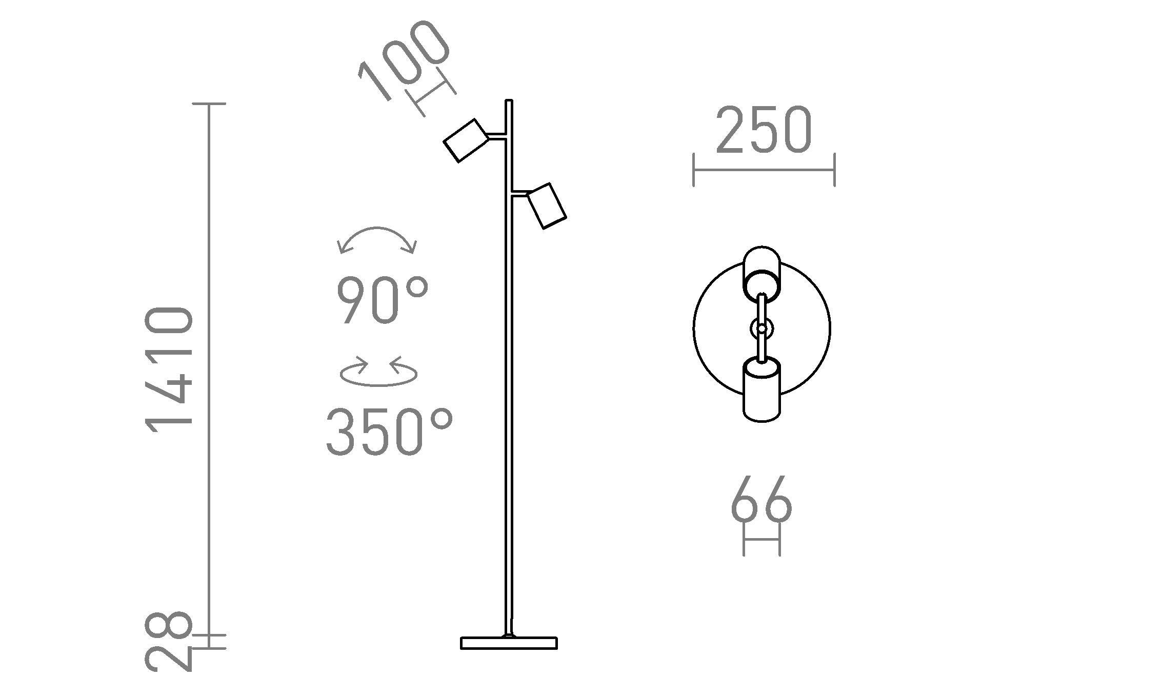 FLYNN II de podea lampă - Product sketch