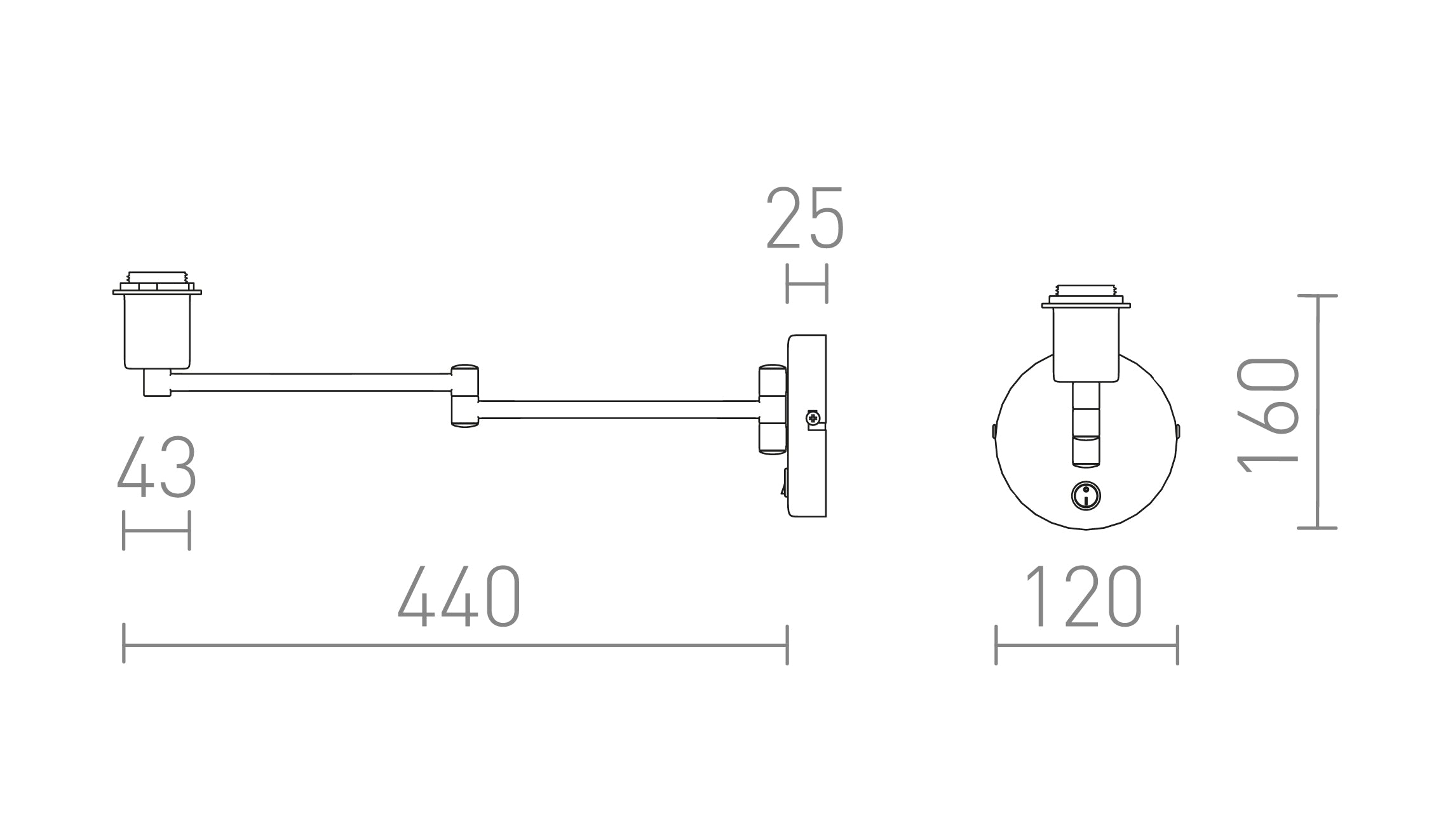AVENIDA stenska osnova lampa - Product sketch
