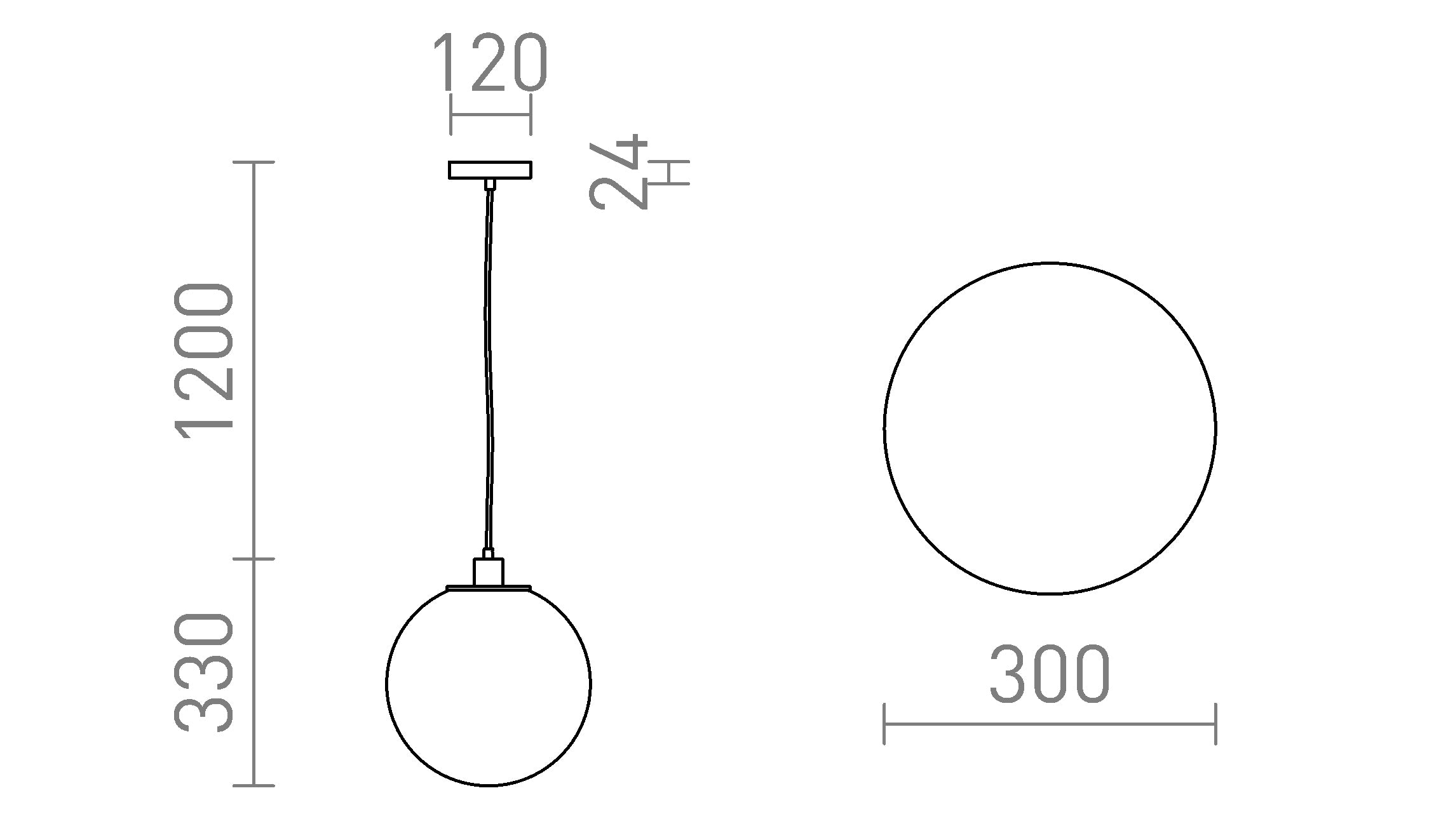 BOULDER 30 висяща лампа - Product sketch