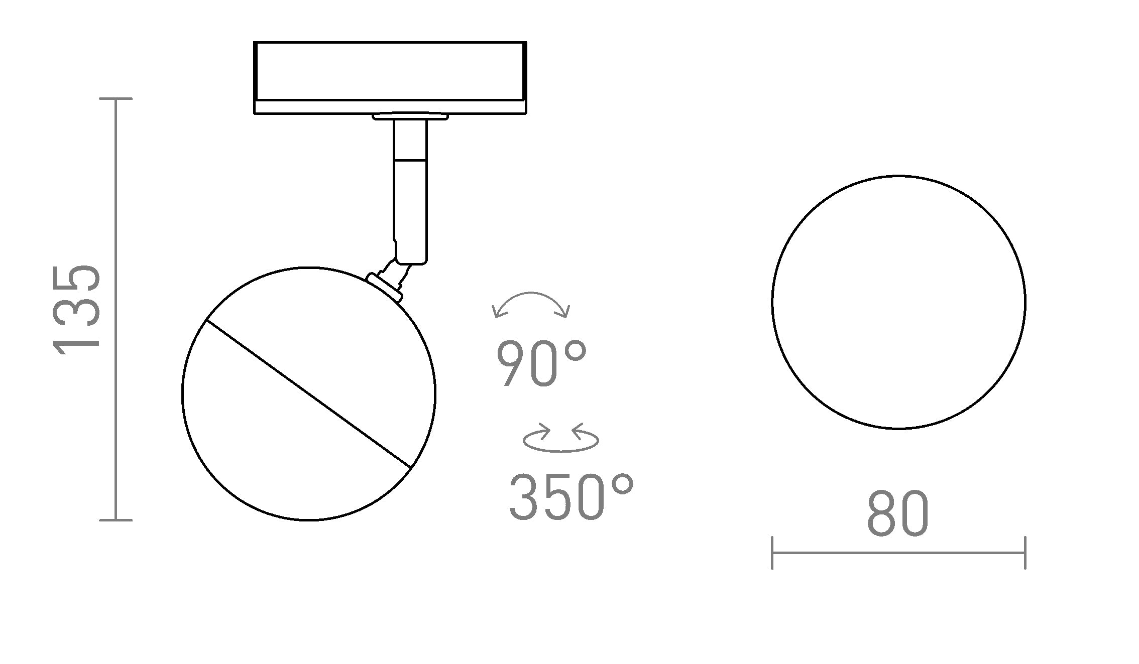 LYRA till 1-fas skena - Product sketch