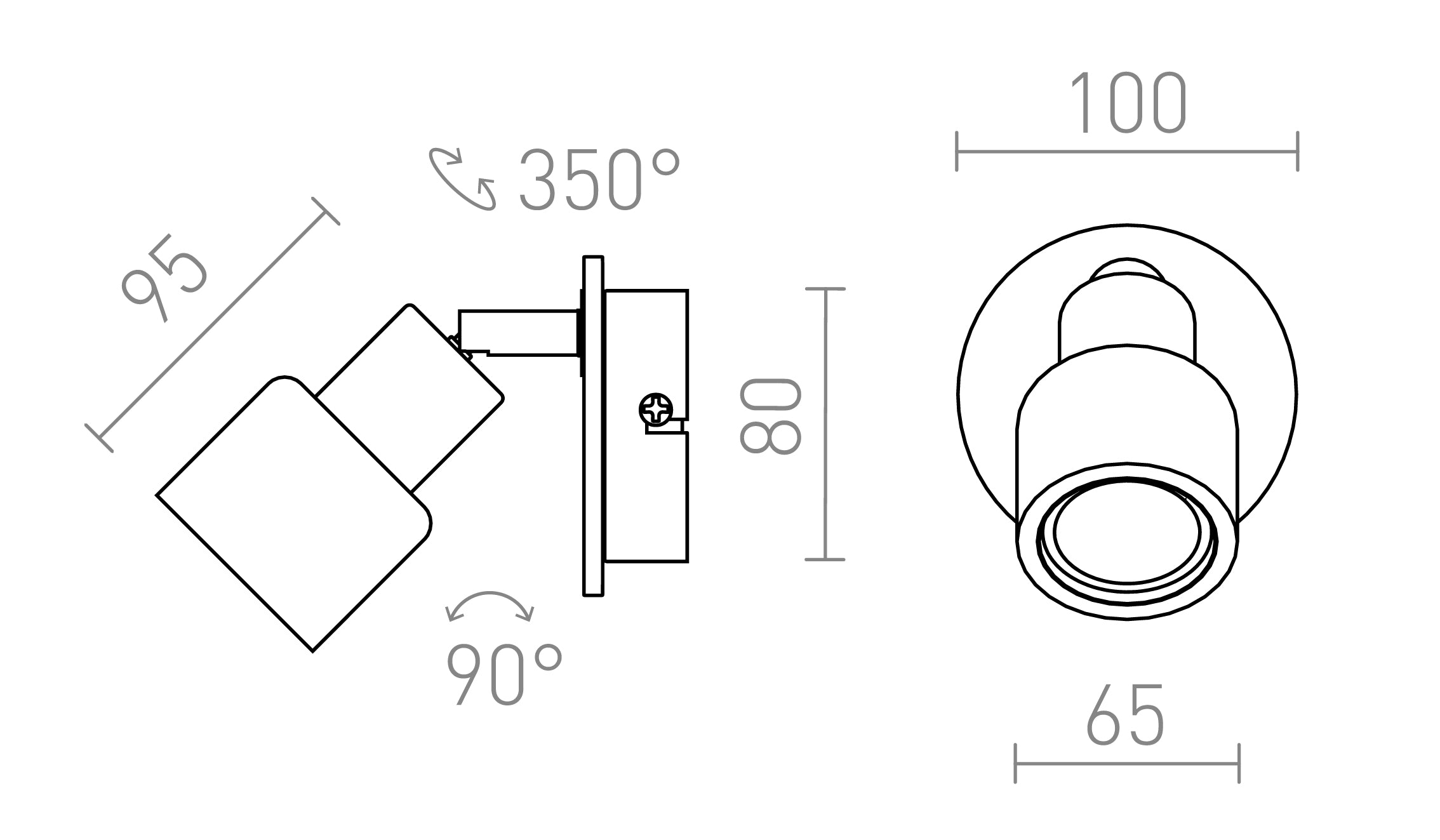 ASTRA seinä lamppu - Product sketch