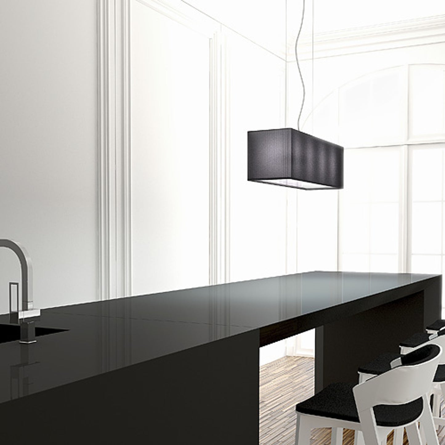 RENDL Outlet LOPE 80 pendant black matt nickel 230V LED E27 4x15W R10539 4