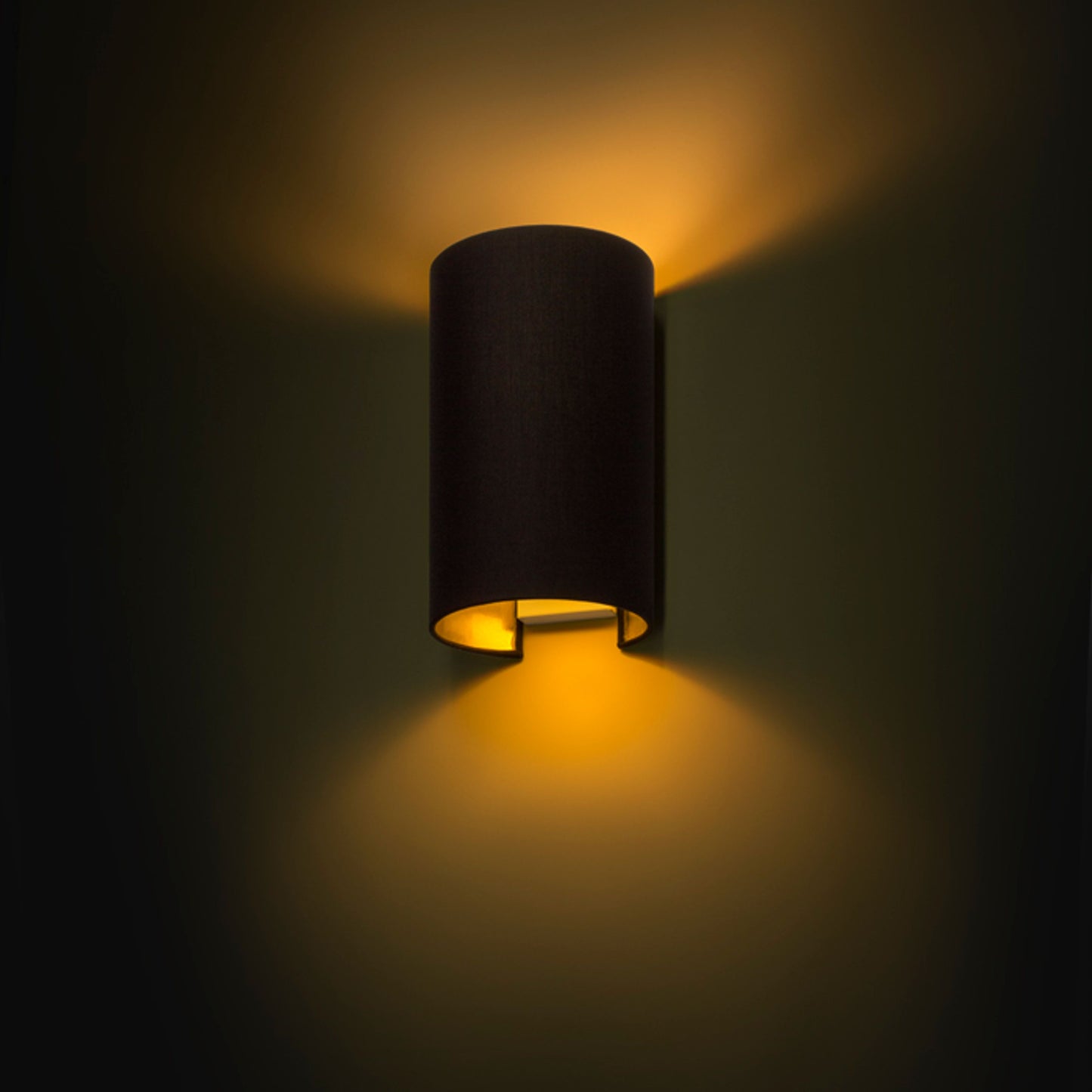 RENDL wall lamp RON W 15/25 wall Polycotton black/golden foil 230V LED E27 15W R11464 3