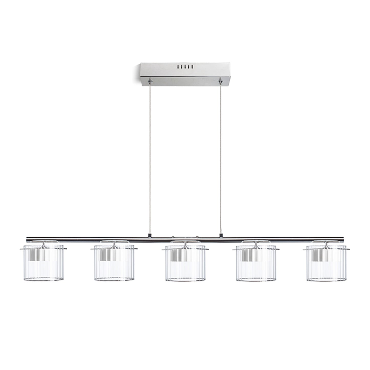 RENDL pendant lamp ESTRA V pendant white clear glass 230V LED 5x5W 3000K R11678 1