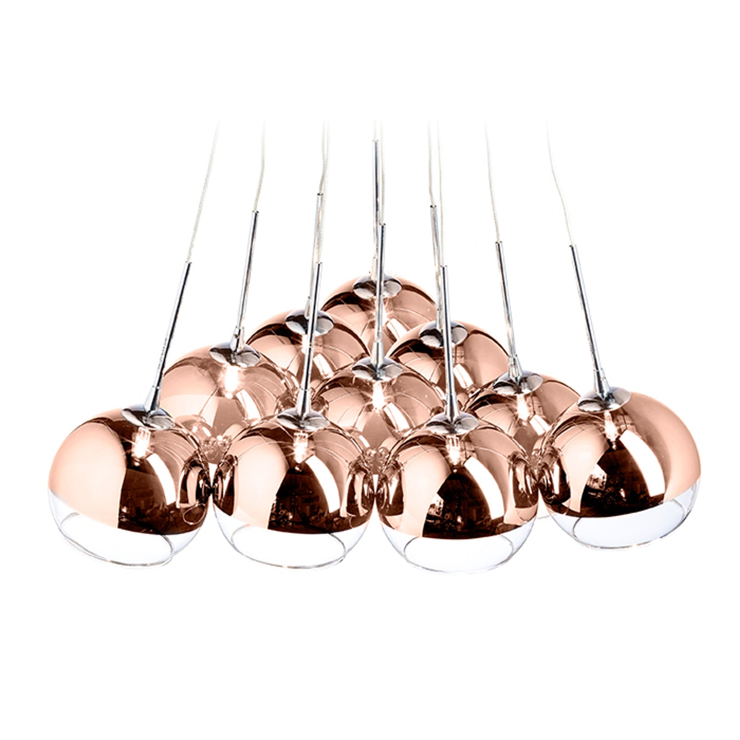 RENDL pendant lamp ASTRAL pendant copper-tinted glass/clear glass 230V/12V G4 10x20W R11706 1