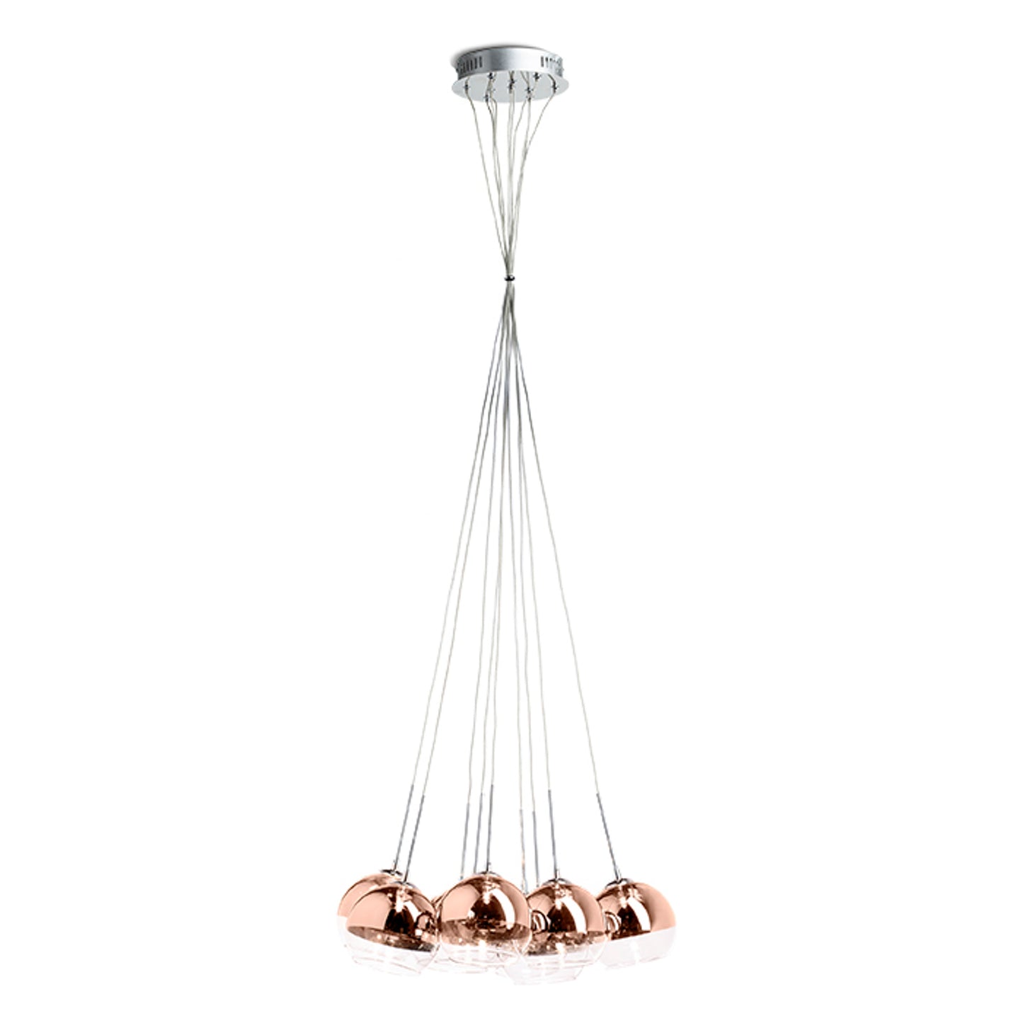 RENDL pendant lamp ASTRAL pendant copper-tinted glass/clear glass 230V/12V G4 10x20W R11706 2
