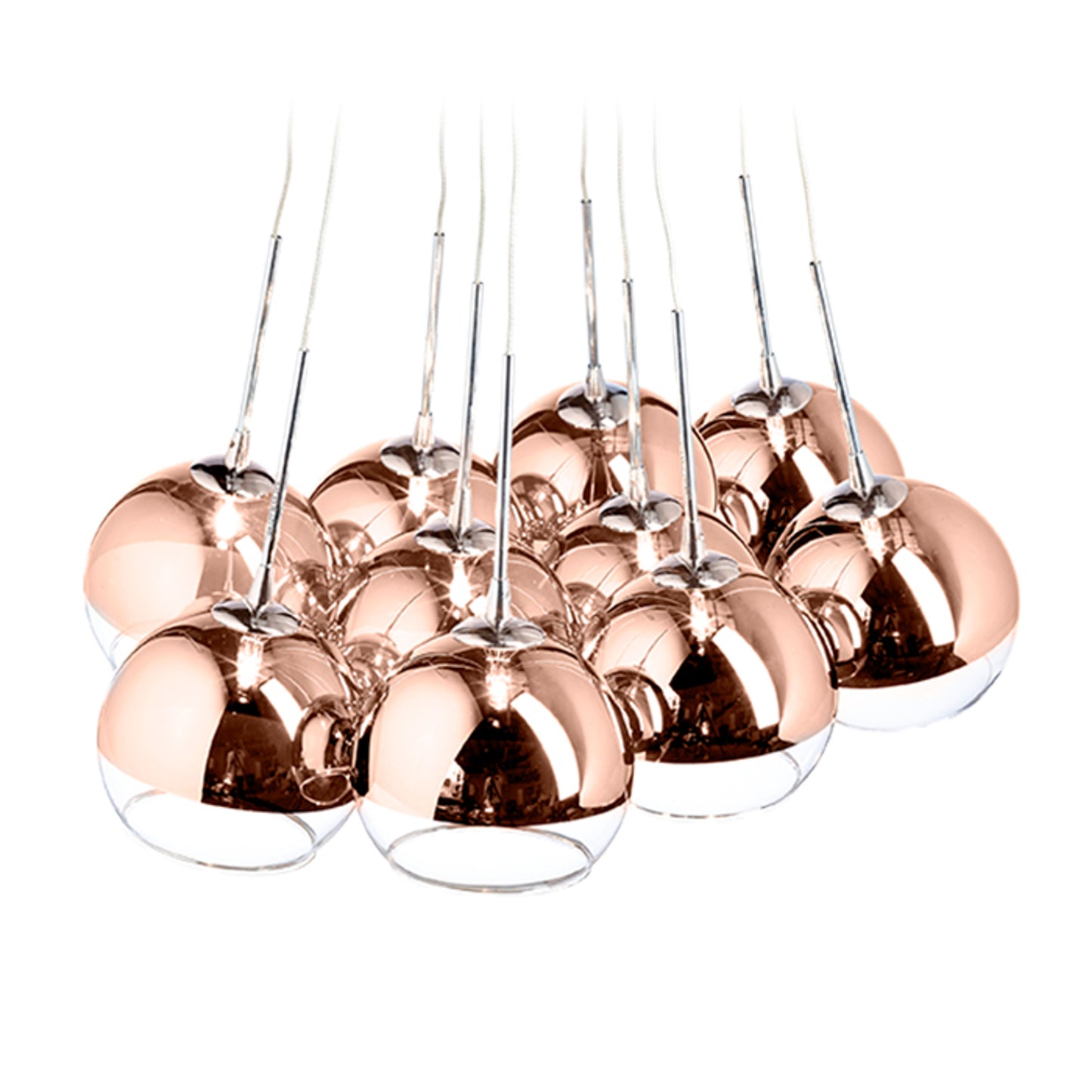 RENDL pendant lamp ASTRAL pendant copper-tinted glass/clear glass 230V/12V G4 10x20W R11706 3