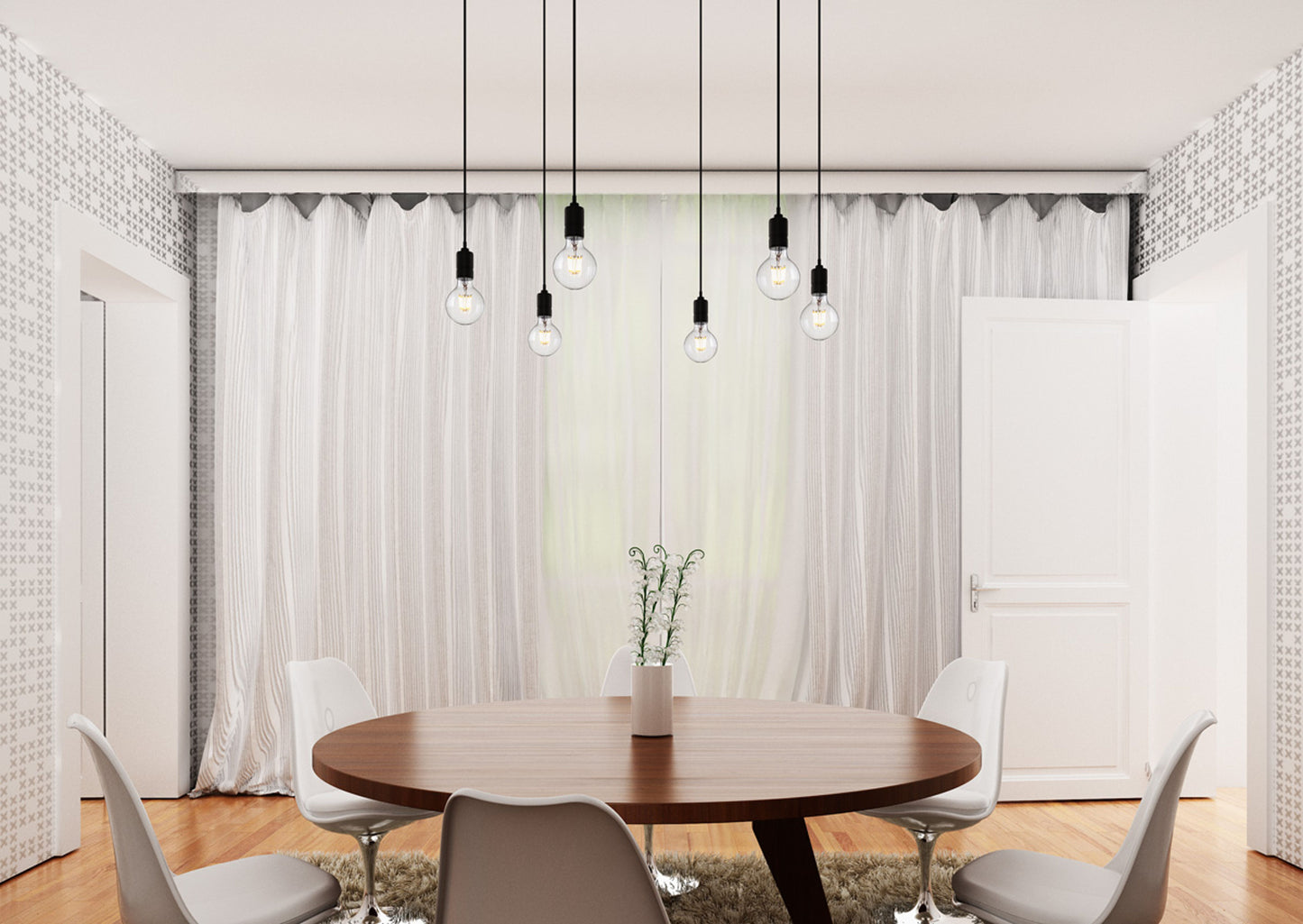 RENDL pendant lamp CINDY VI pendant black 230V LED E27 6x15W R12054 13