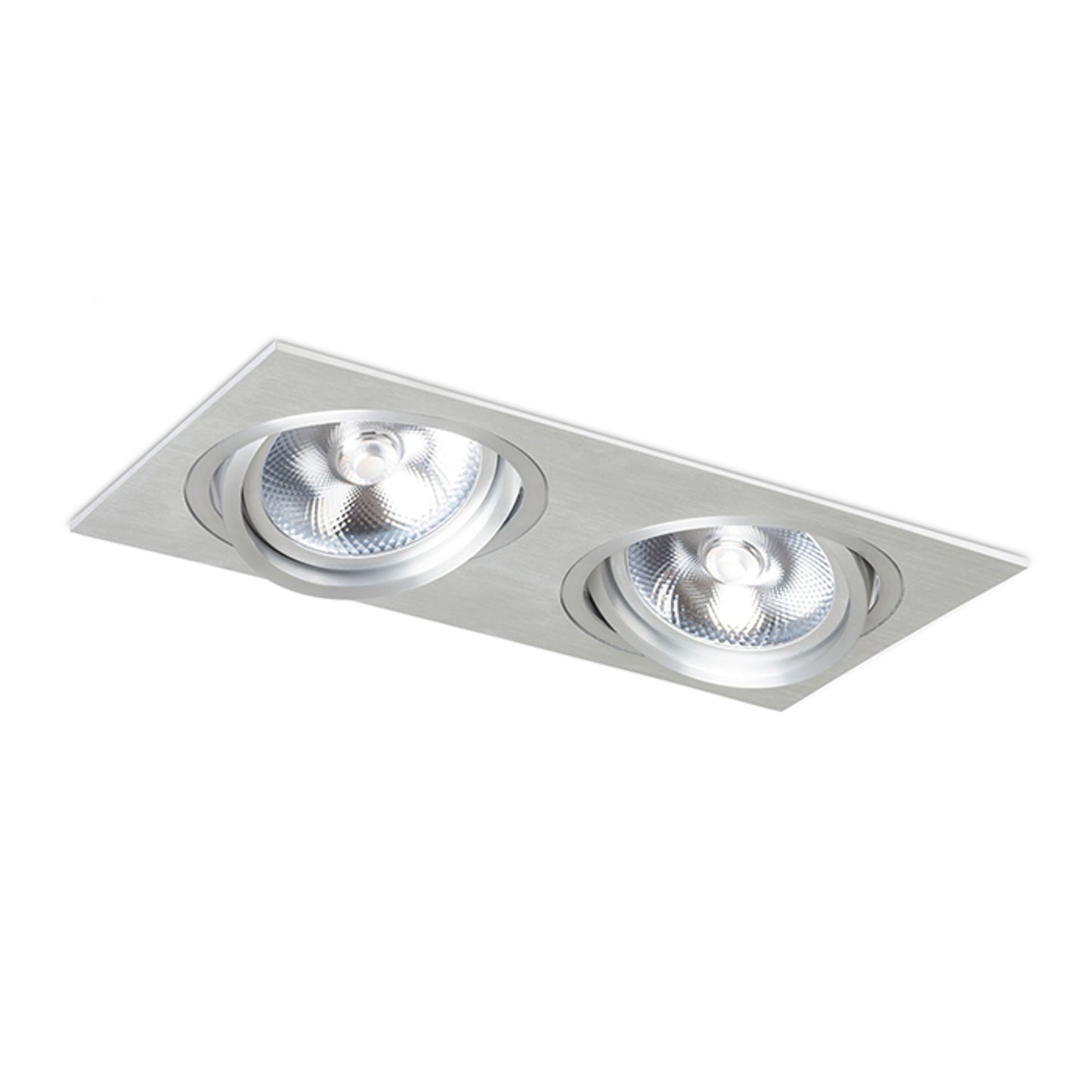RENDL recessed light PASADENA G53 SQ II brushed aluminum 230V LED G53 2x15W R12704 1