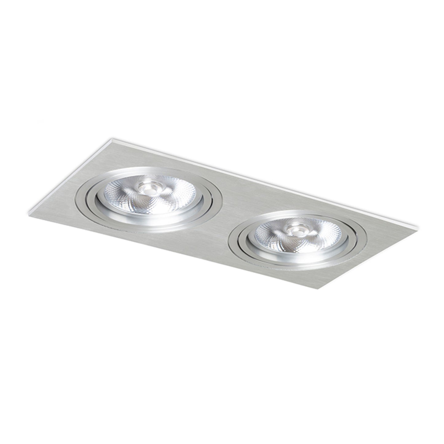 RENDL recessed light PASADENA G53 SQ II brushed aluminum 230V LED G53 2x15W R12704 2