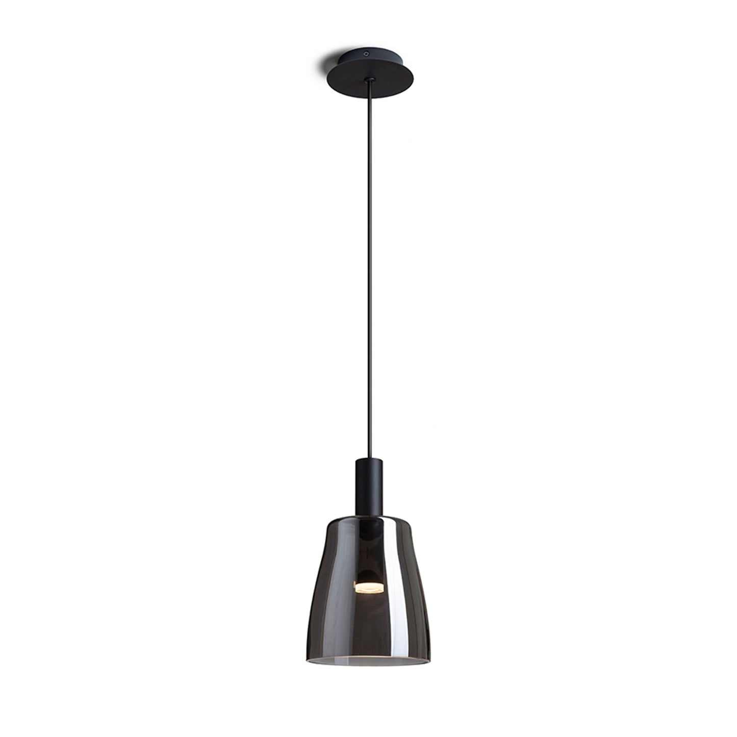 RENDL pendant lamp BELLINI M LED pendant black smoke-colored glass 230V LED 5W 30° 3000K R13652 1