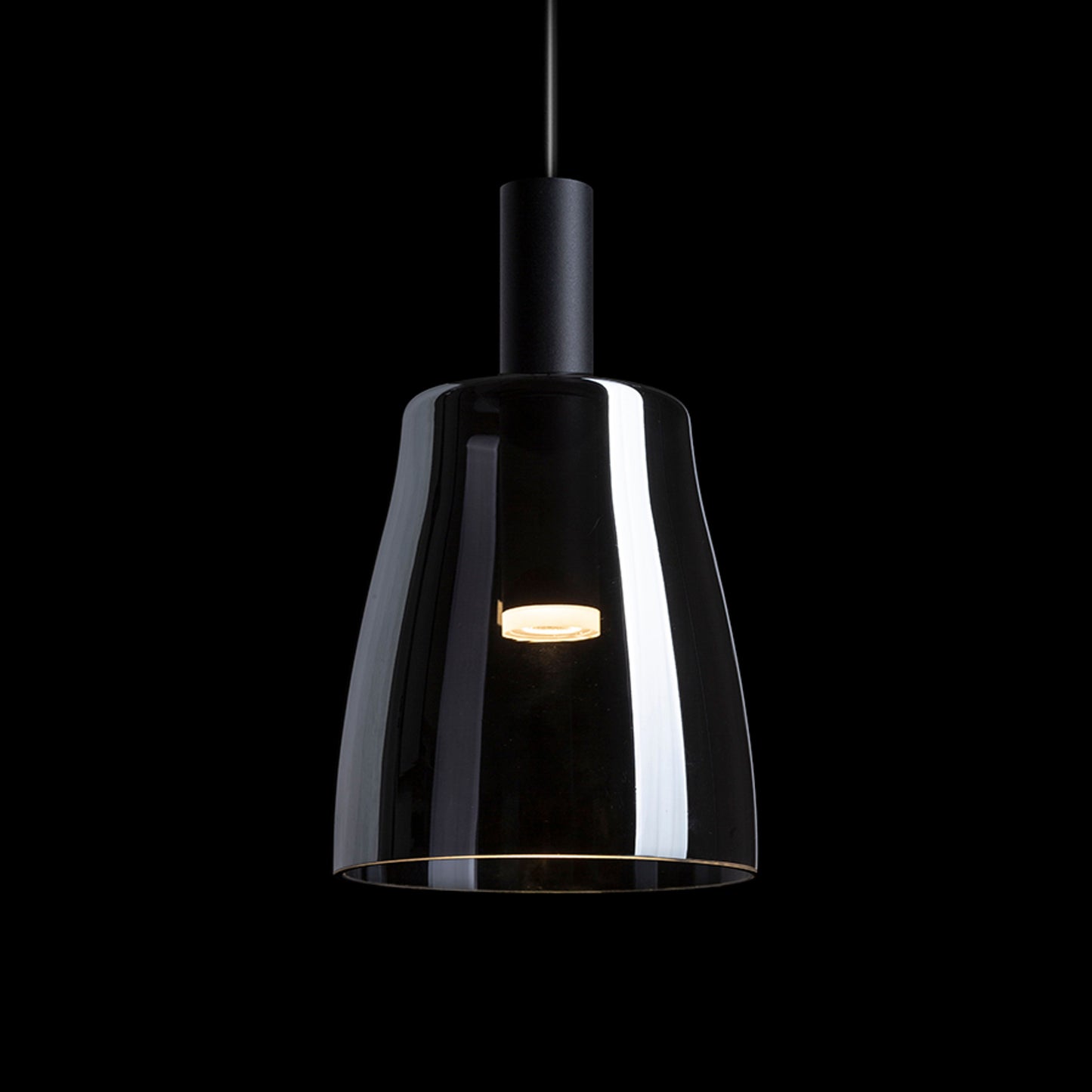RENDL pendant lamp BELLINI M LED pendant black smoke-colored glass 230V LED 5W 30° 3000K R13652 3