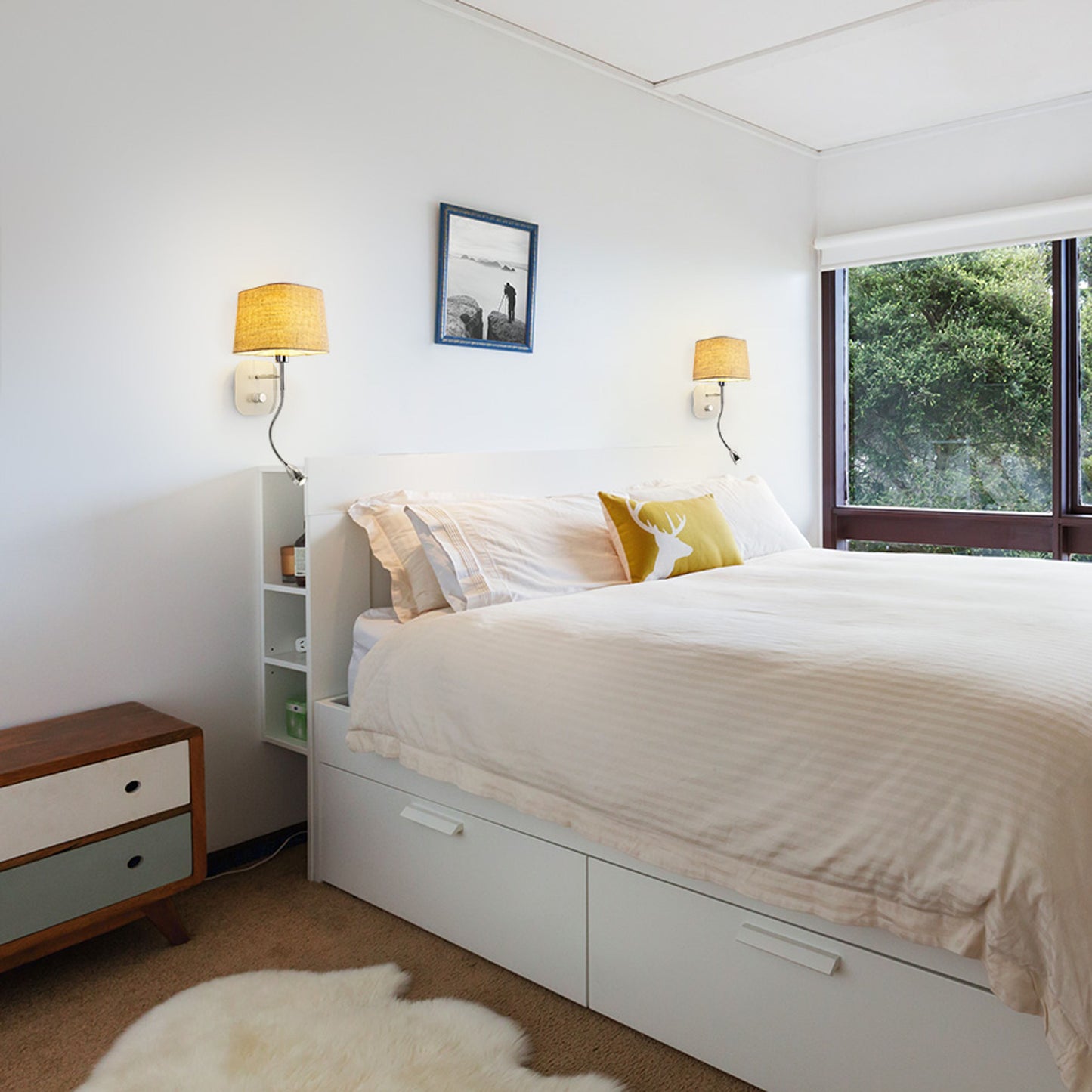 RENDL wall lamp PERTH wall with LED spotlight beige/white chrome 230V LED E14 LED 7+3W 30° 3000K R13661 2