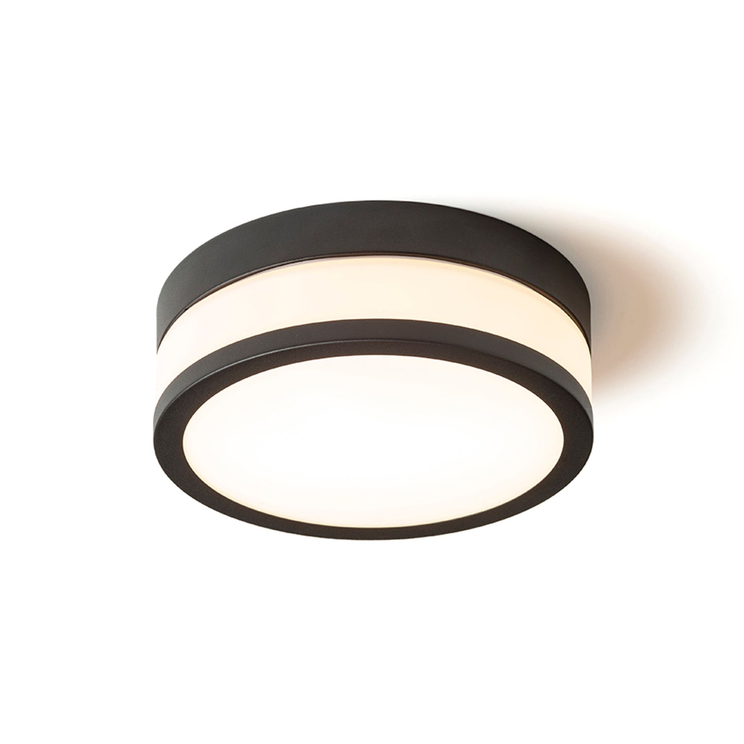 RENDL surface mounted lamp CIRA LED 23 ceiling opal-colored glass/black 230V LED 12W IP44 3000K R13680 1