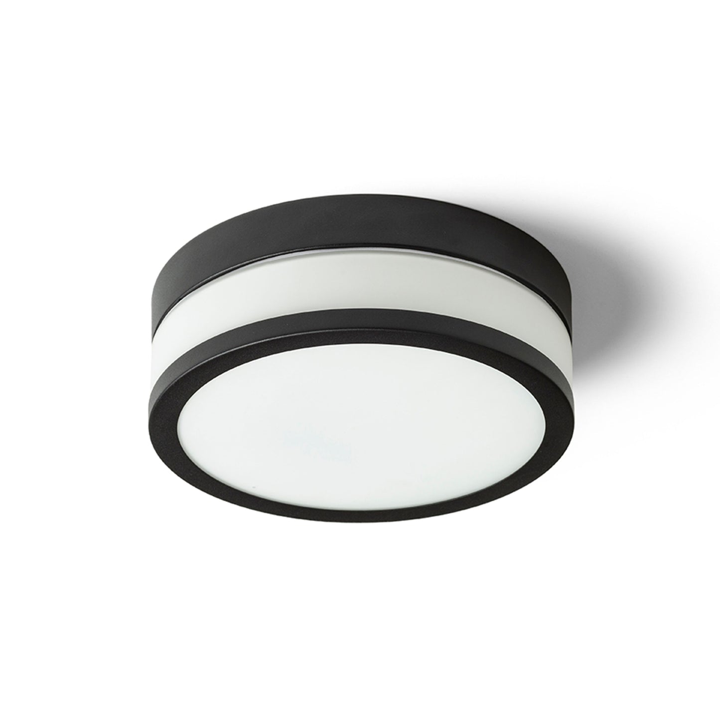 RENDL surface mounted lamp CIRA LED 23 ceiling opal-colored glass/black 230V LED 12W IP44 3000K R13680 2