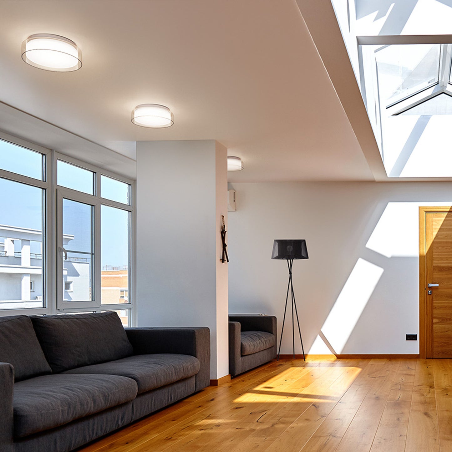 RENDL surface mounted lamp VENICE LED 30 ceiling clear glass/opal-colored glass/chrome 230V LED 12W IP44 3000K R13685 5