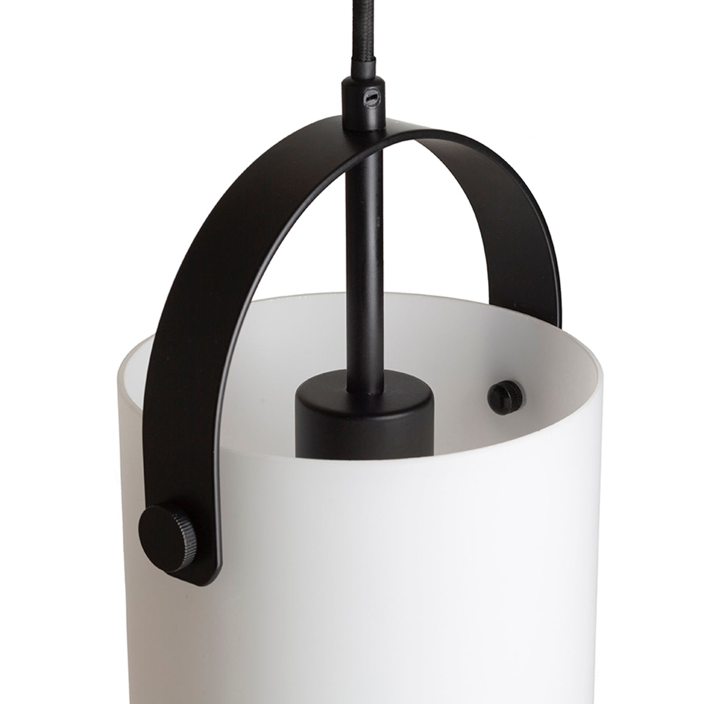 RENDL pendant lamp JULIETTA 16 pendant opal-colored glass/black 230V LED E27 15W R13752 5