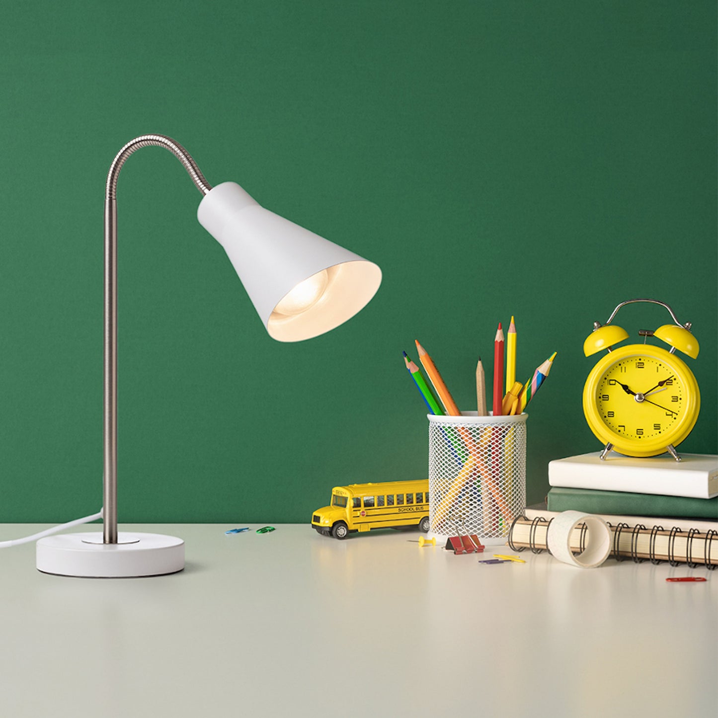 RENDL table lamp ANIKA table matte white matt nickel 230V LED E27 15W R13905 6