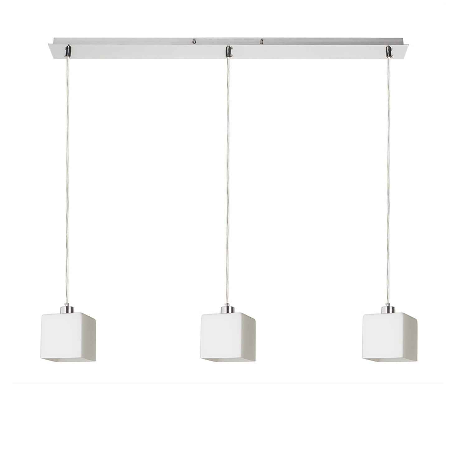 RENDL pendant lamp DADOS III 80 pendant opal-colored glass/matt nickel 230V LED E27 3x11W R14021 1