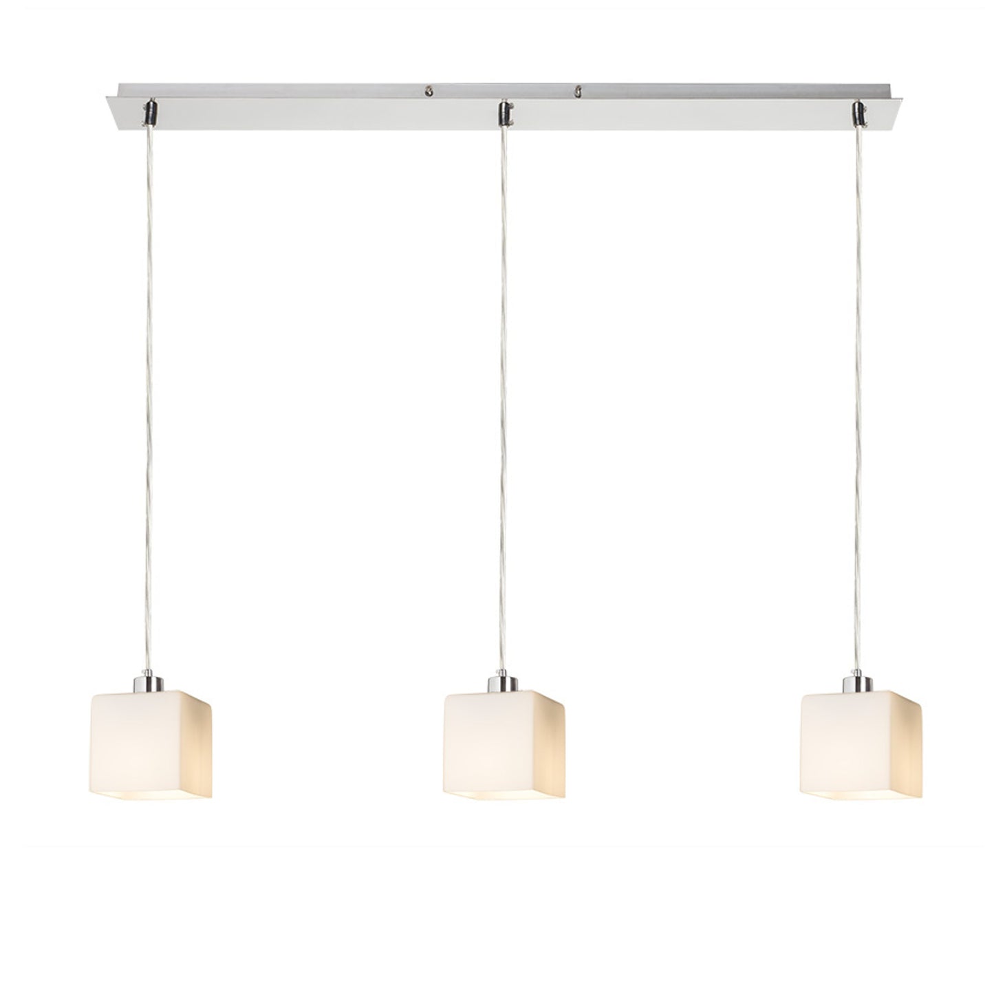 RENDL pendant lamp DADOS III 80 pendant opal-colored glass/matt nickel 230V LED E27 3x11W R14021 2