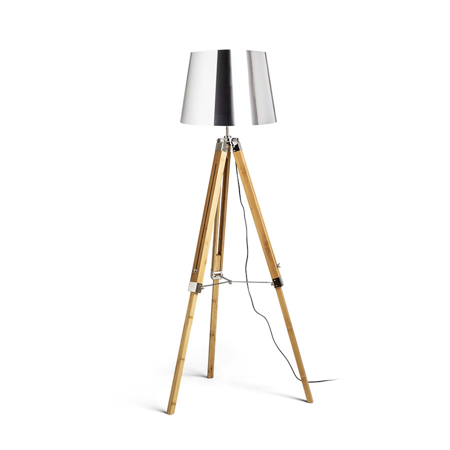 RENDL floor lamp ALVIS/ILUSION floor chrome foil/bamboo 230V LED E27 15W R14045 1