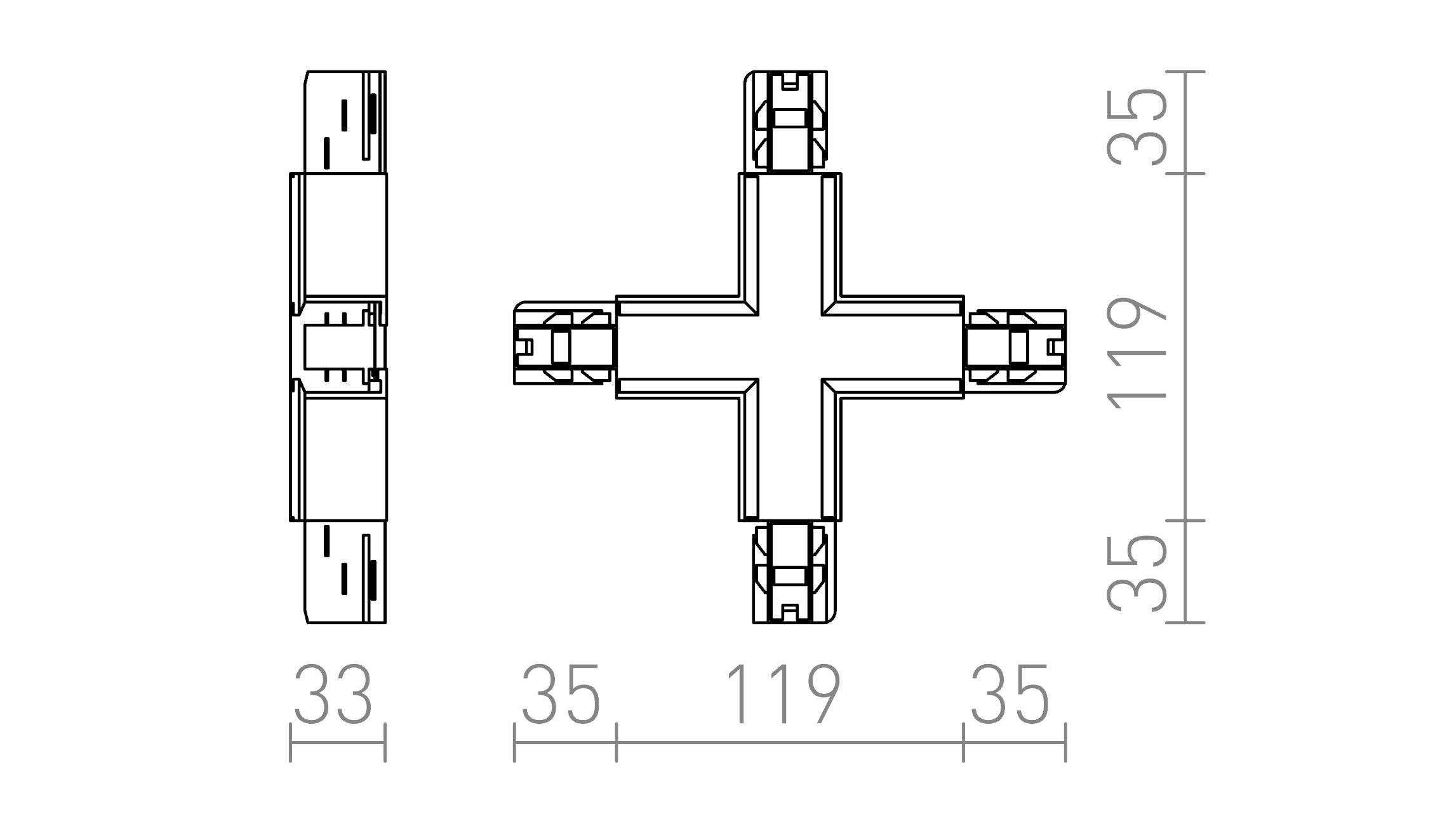 EUTRAC CONNECTEUR X - Product sketch