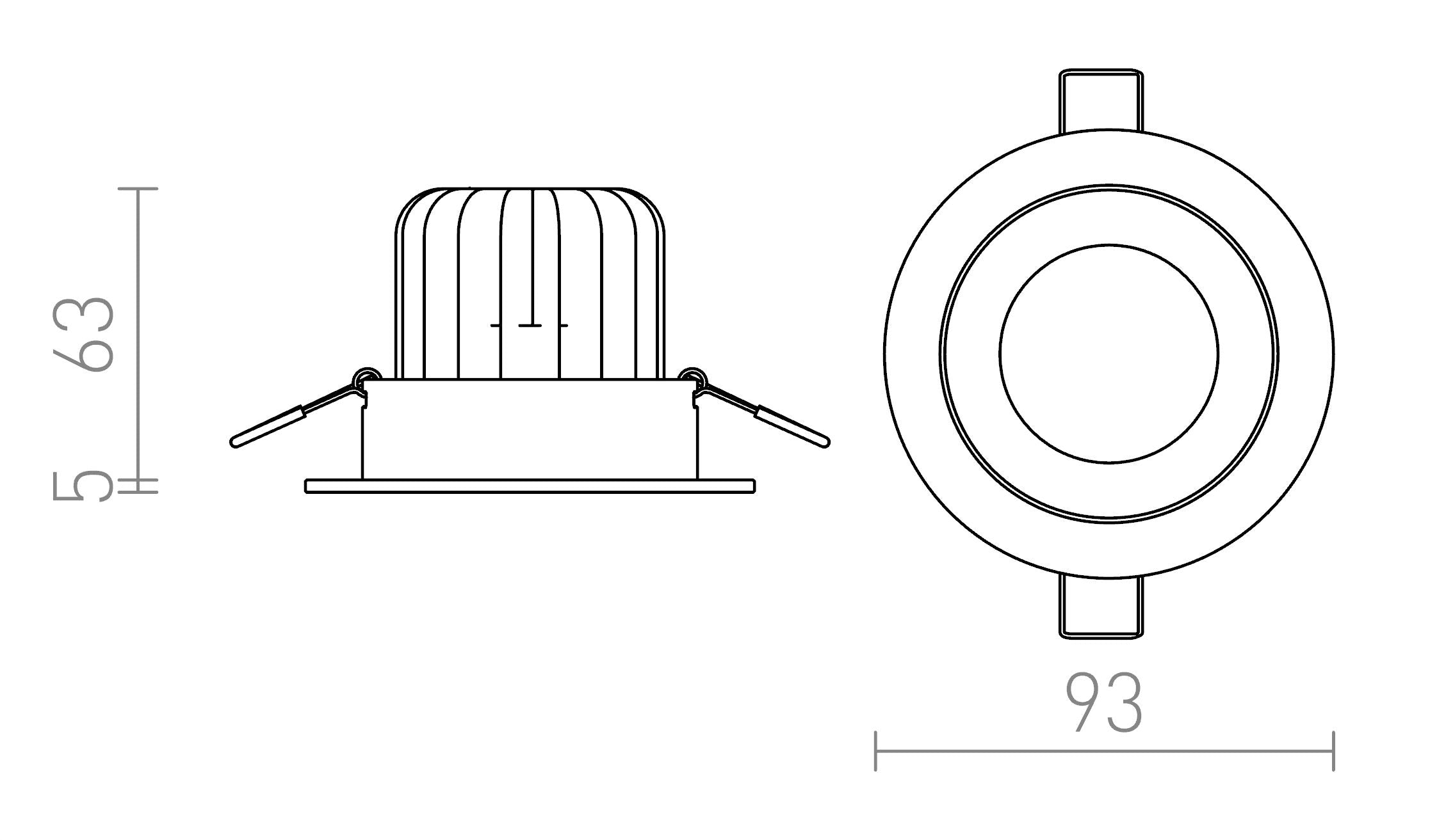 MAYDAY CC encastrable lampe - Product sketch