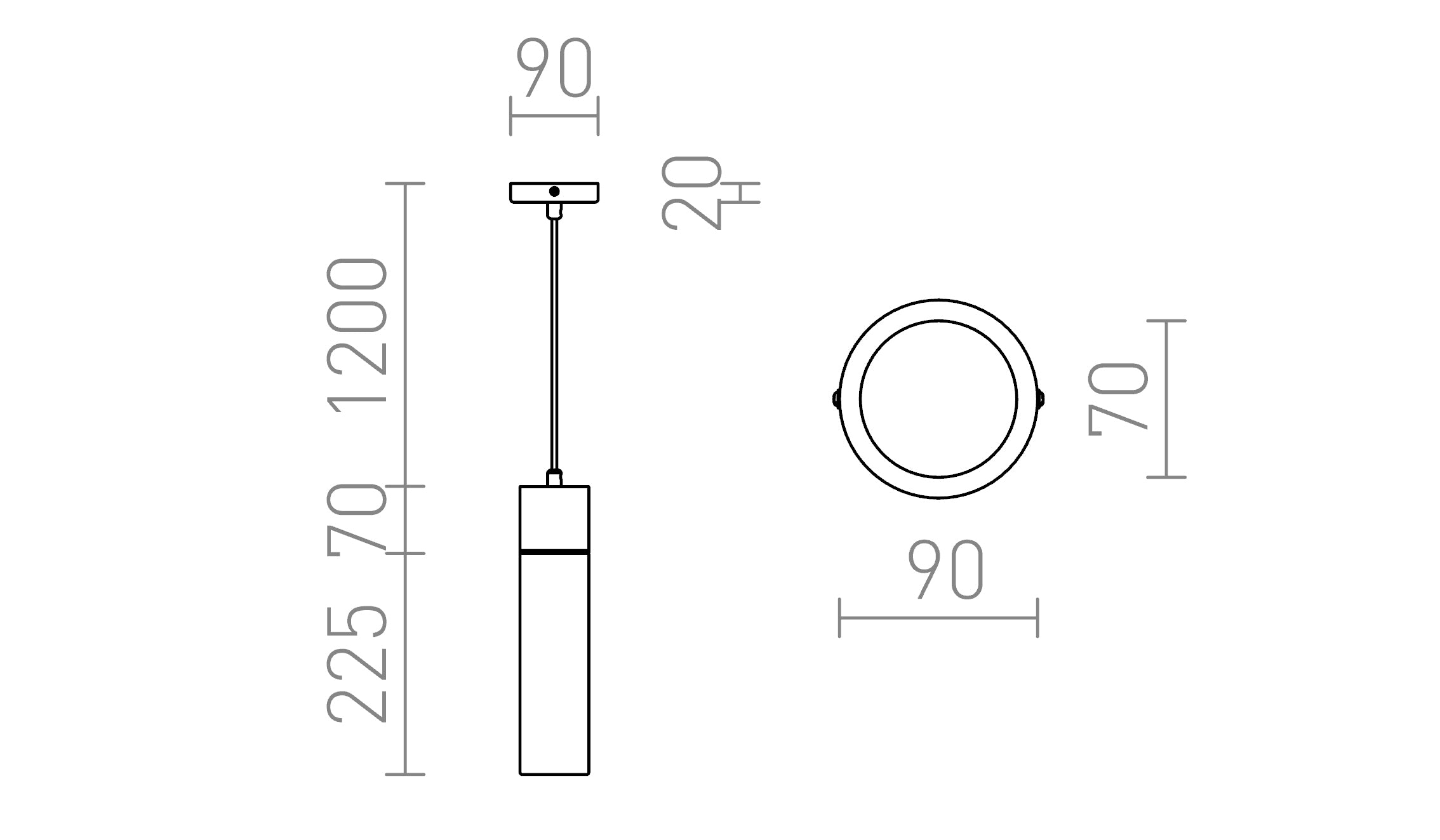 EIGHT SUSPENSIONS - Product sketch