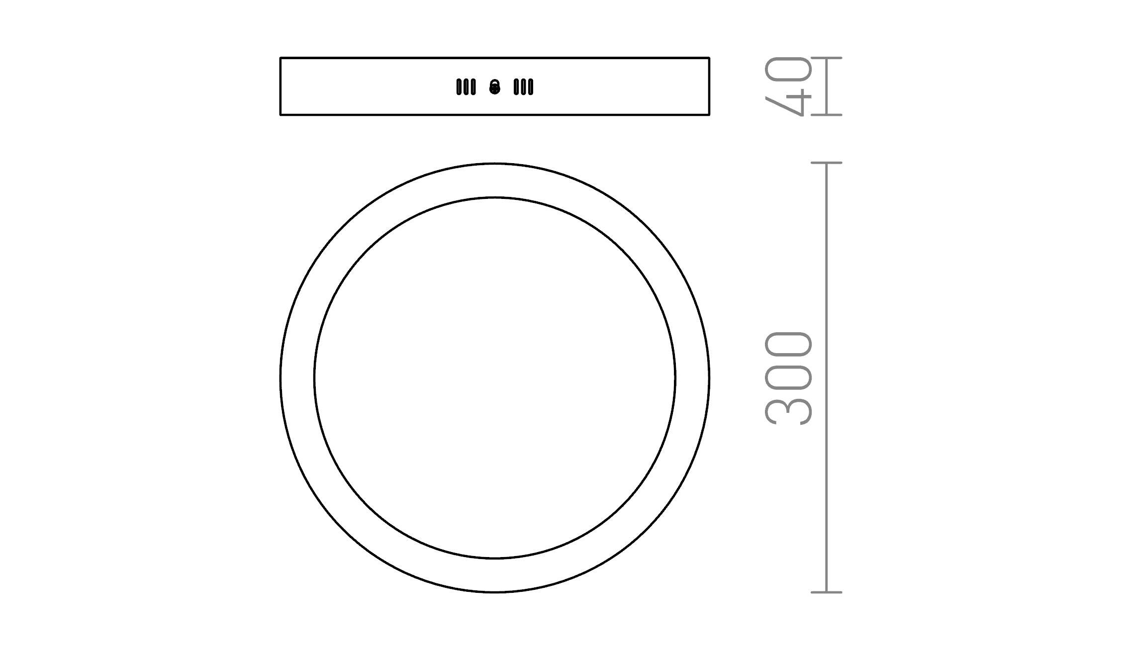 SLENDER R 30 PLAFONNIER - Product sketch