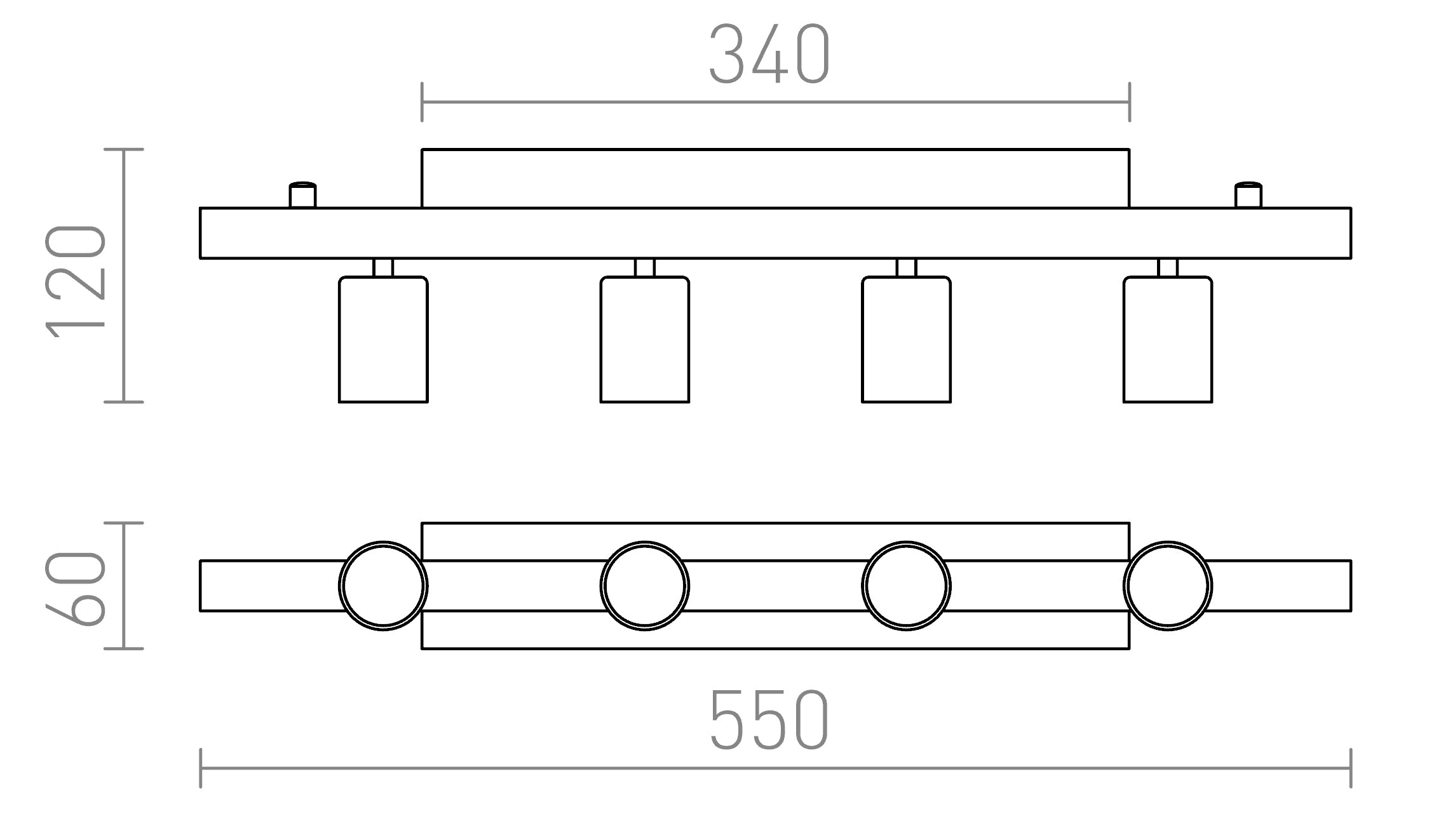 RALLONG IV PLAFONNIER - Product sketch