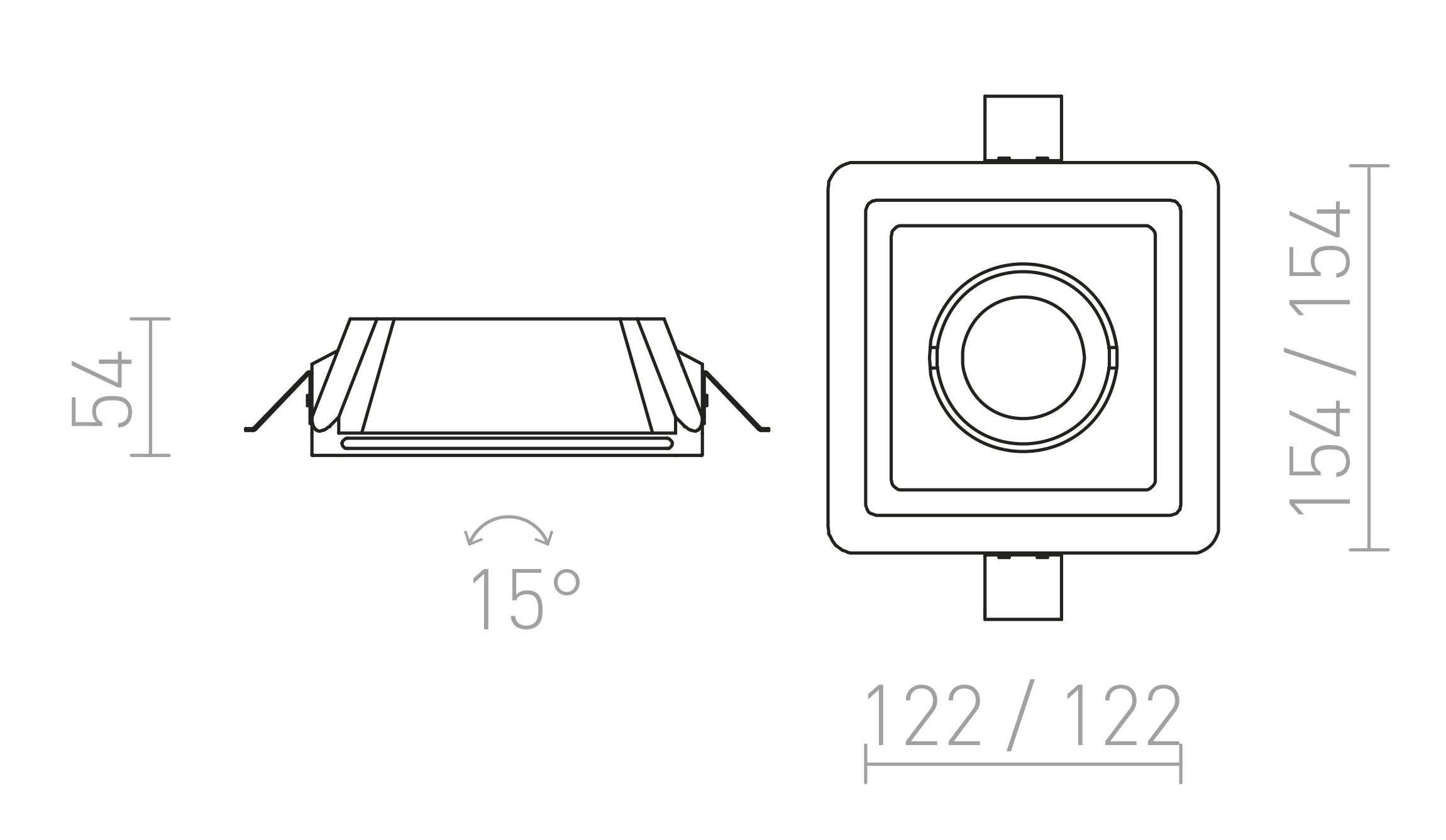 DINO SQ GU10 - Product sketch