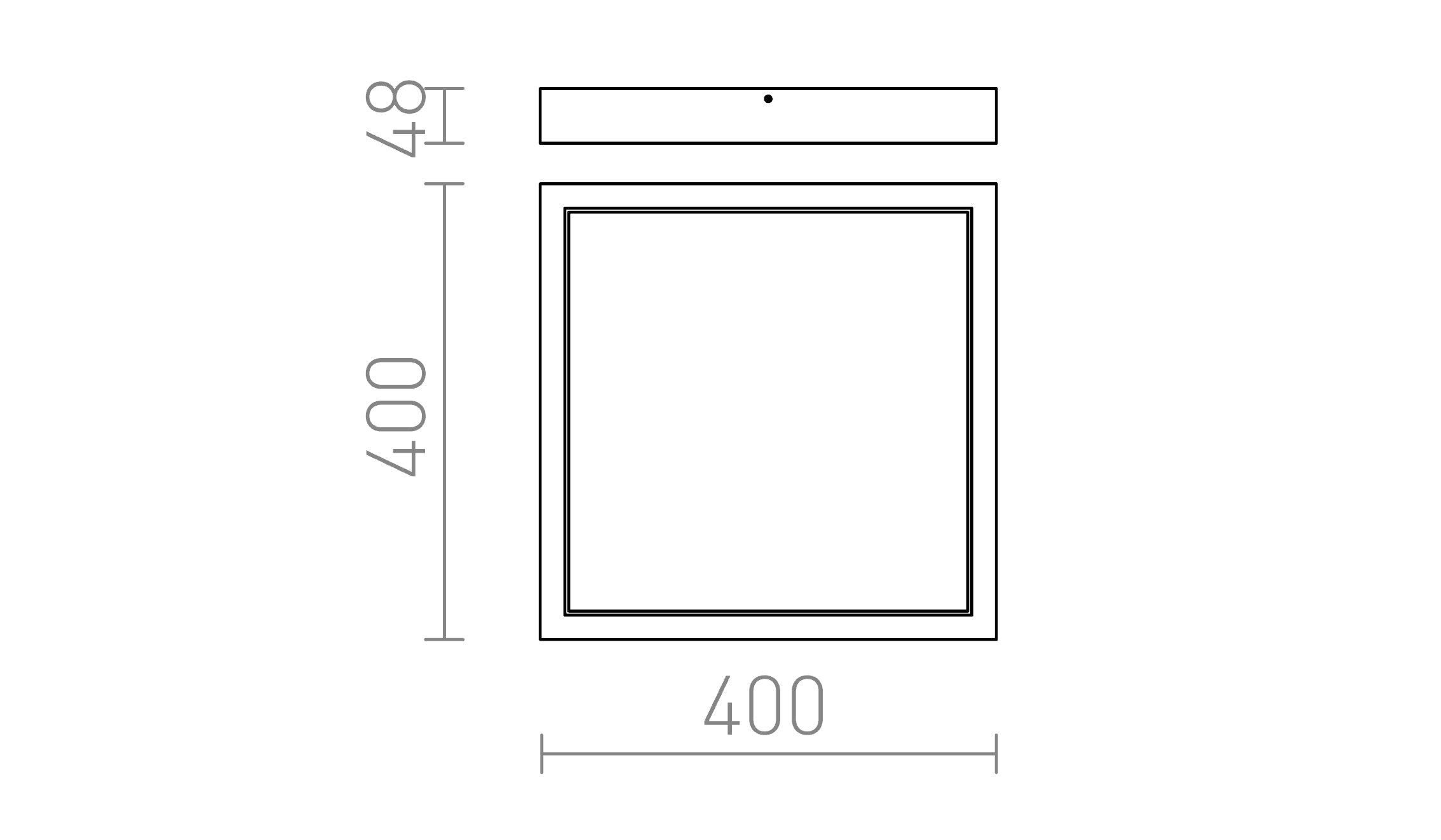 STRUCTURAL LED PUISSANT PLAFONNIER 40X40 - Product sketch