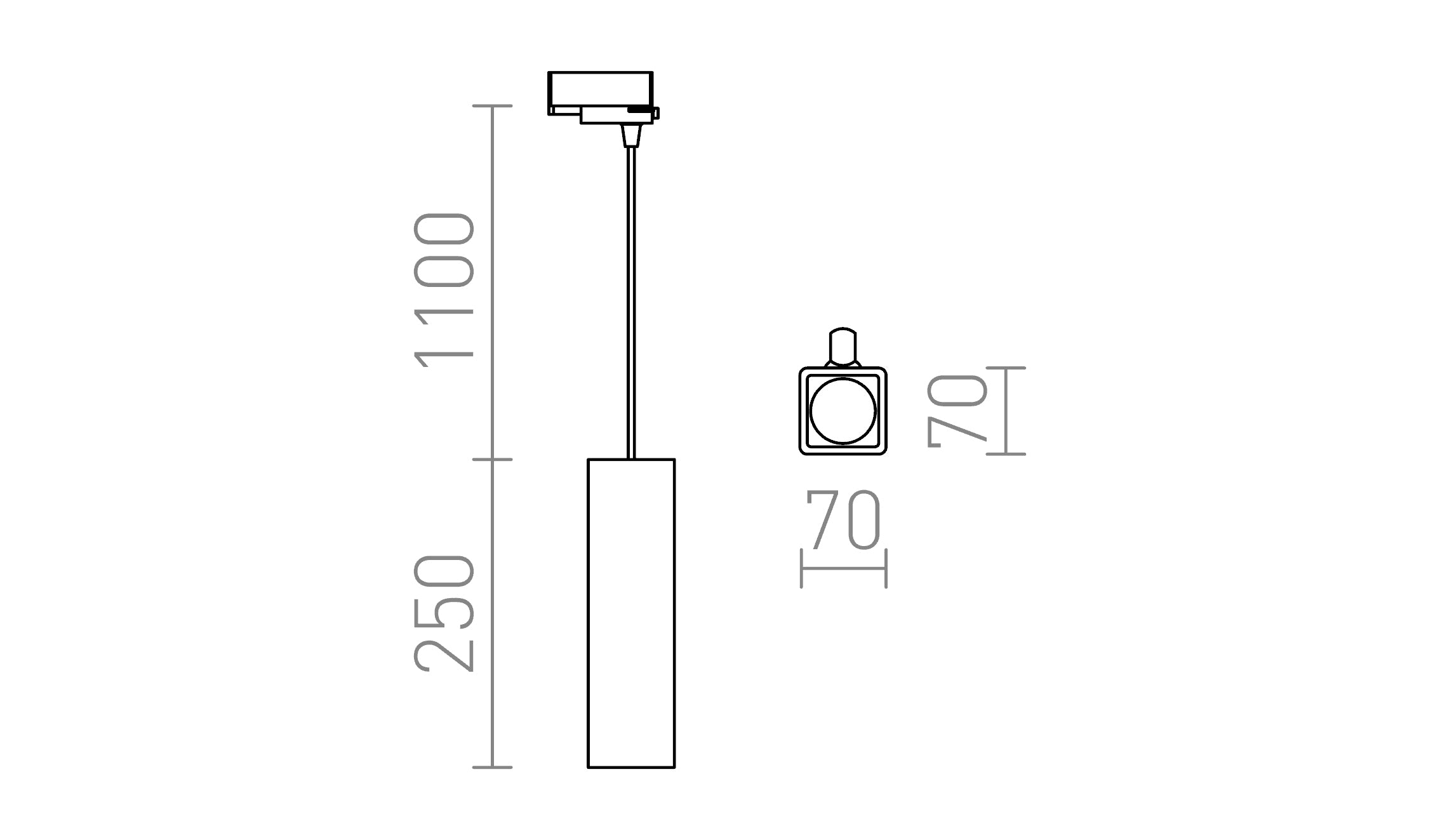JACK RC POUR RAIL TRIPHASÉ - Product sketch