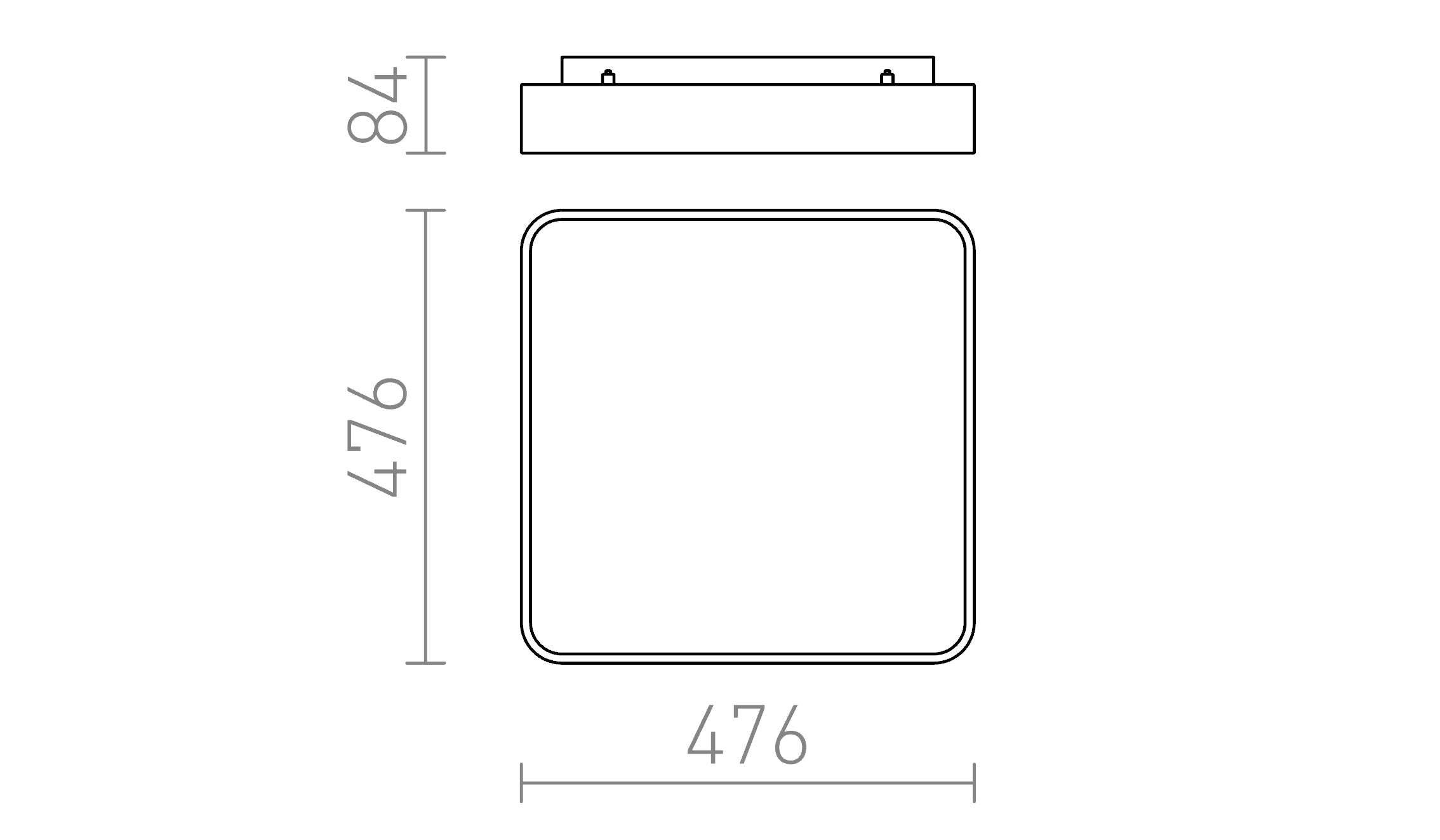 MENSA SQ 48 PLAFONNIER - Product sketch