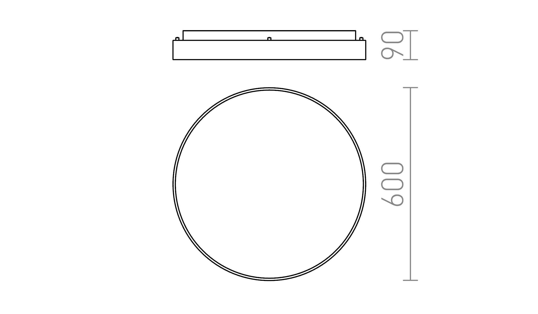 MENSA R 60 PLAFONNIER - Product sketch