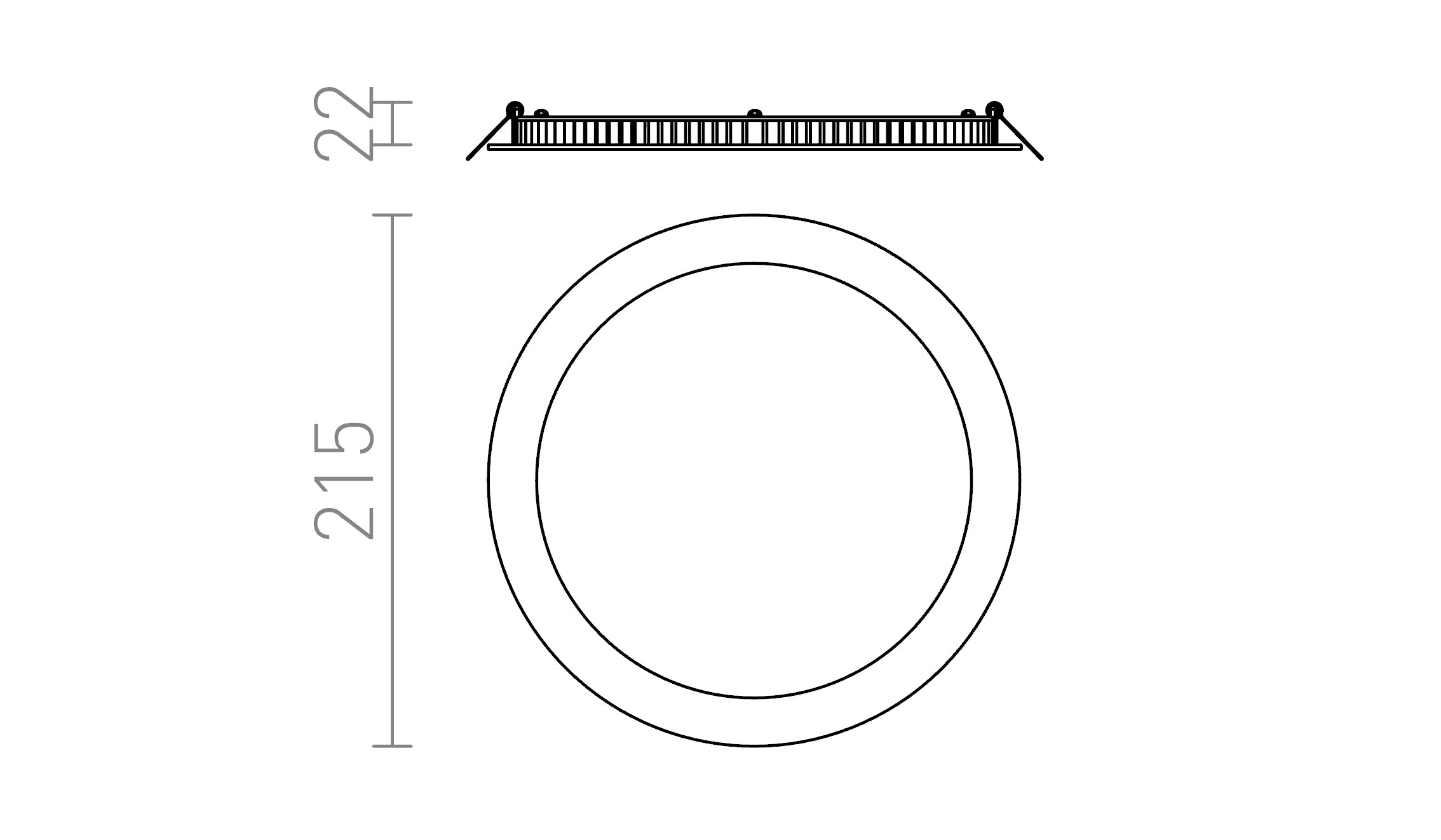 SLENDER R 22 ENCASTRÉ - Product sketch