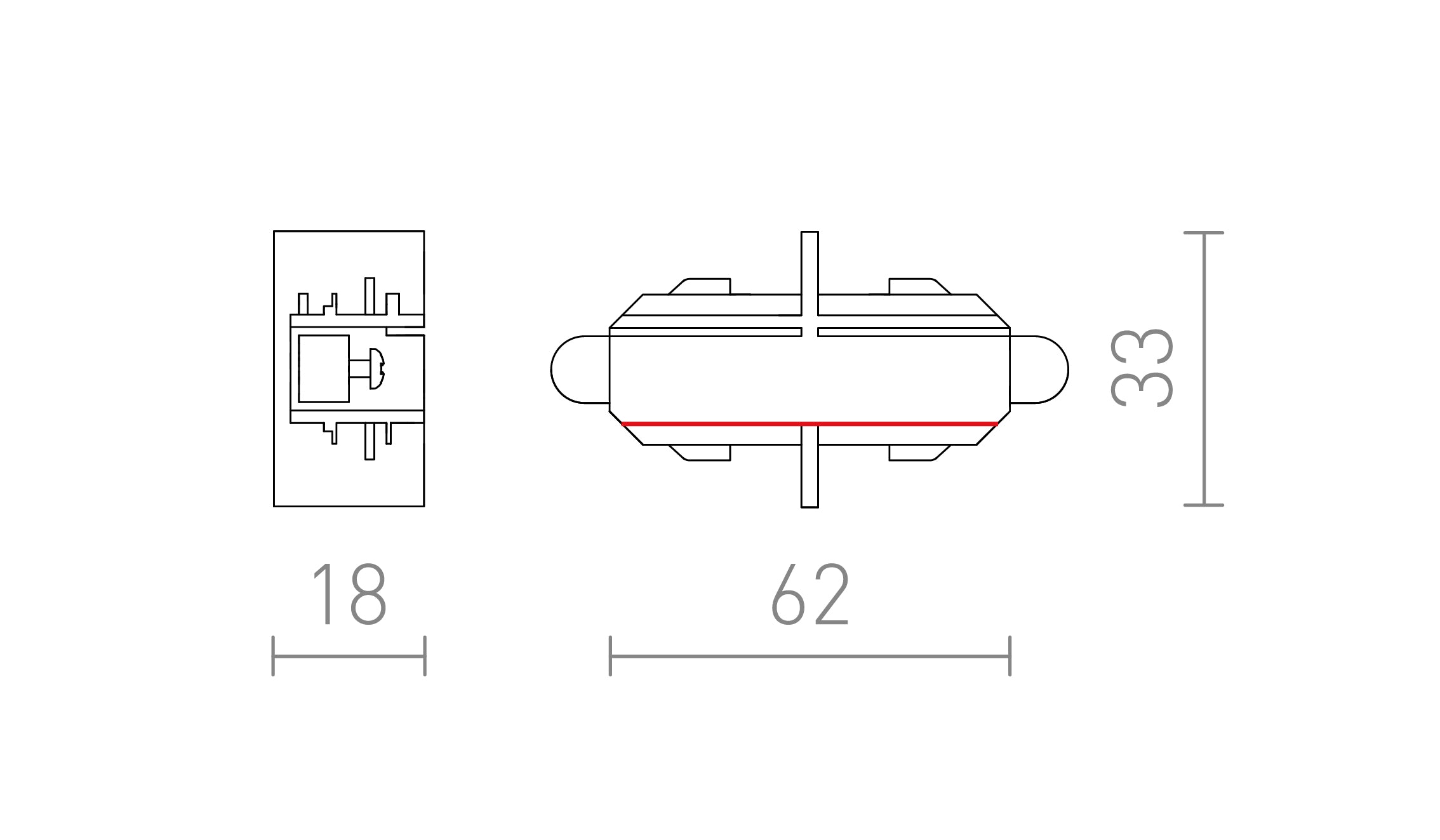 CONNECTEUR DIRECT POUR RAIL À 1 PHASE - Product sketch