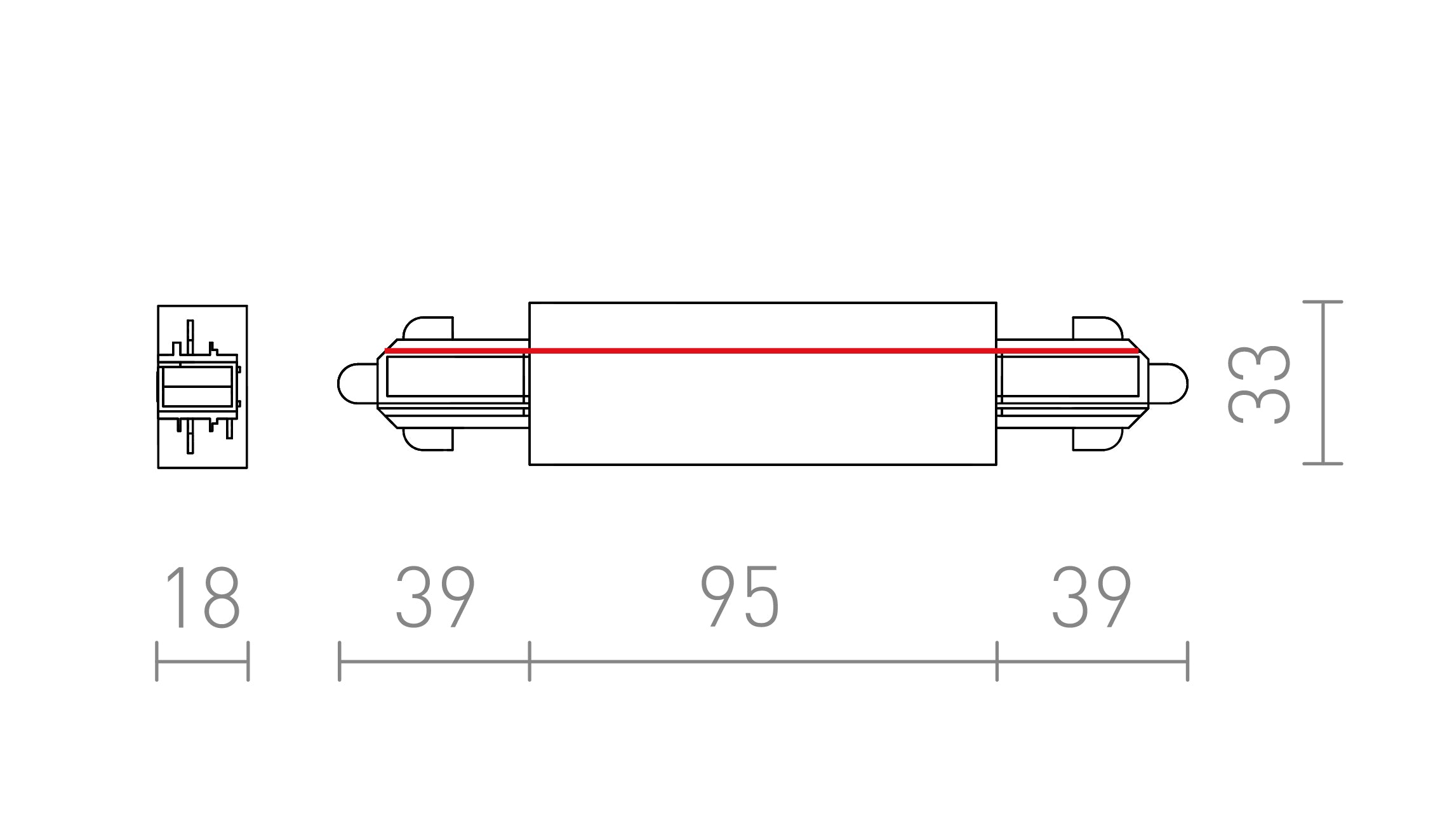 CONNECTEUR D'ALIMENTATION DIRECT POUR RAIL À PHASE - Product sketch