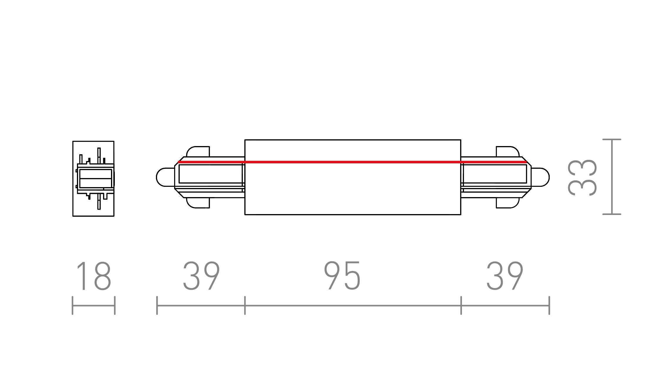 CONNECTEUR D'ALIMENTATION DIRECT POUR RAIL À PHASE - Product sketch