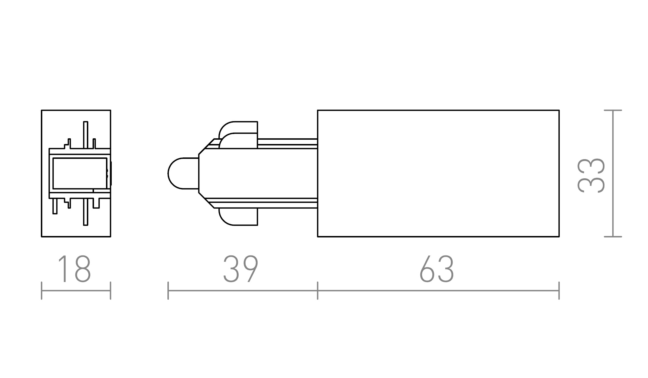 CONNECTEUR D'ALIMENTATION POUR RAIL GAUCHE À 1 PHASE - Product sketch