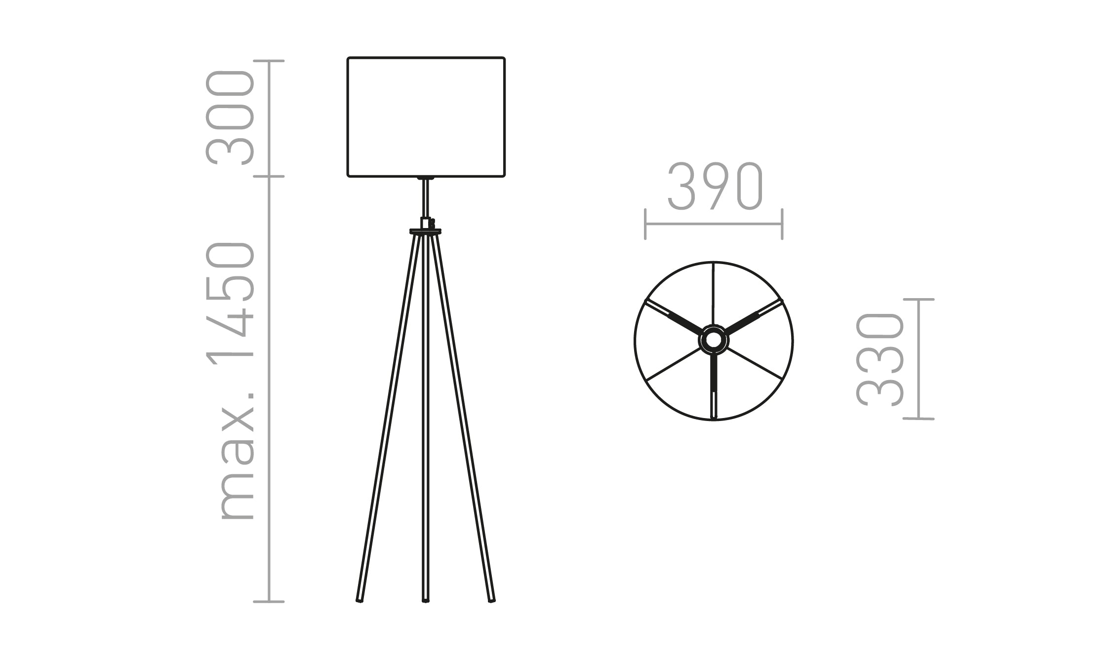 GARDETTE LAMPADAIRE - Product sketch