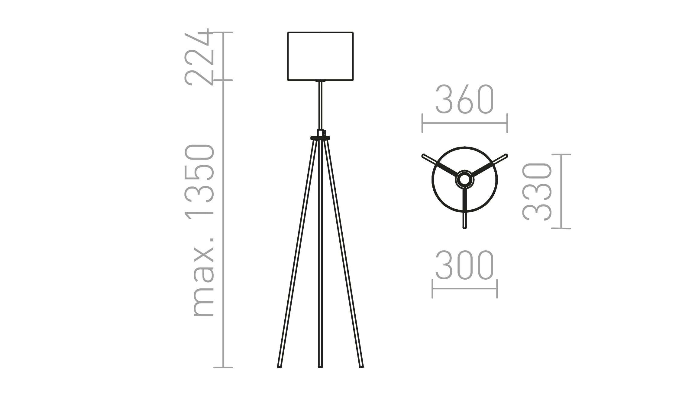 GARDETTE LAMPADAIRE - Product sketch