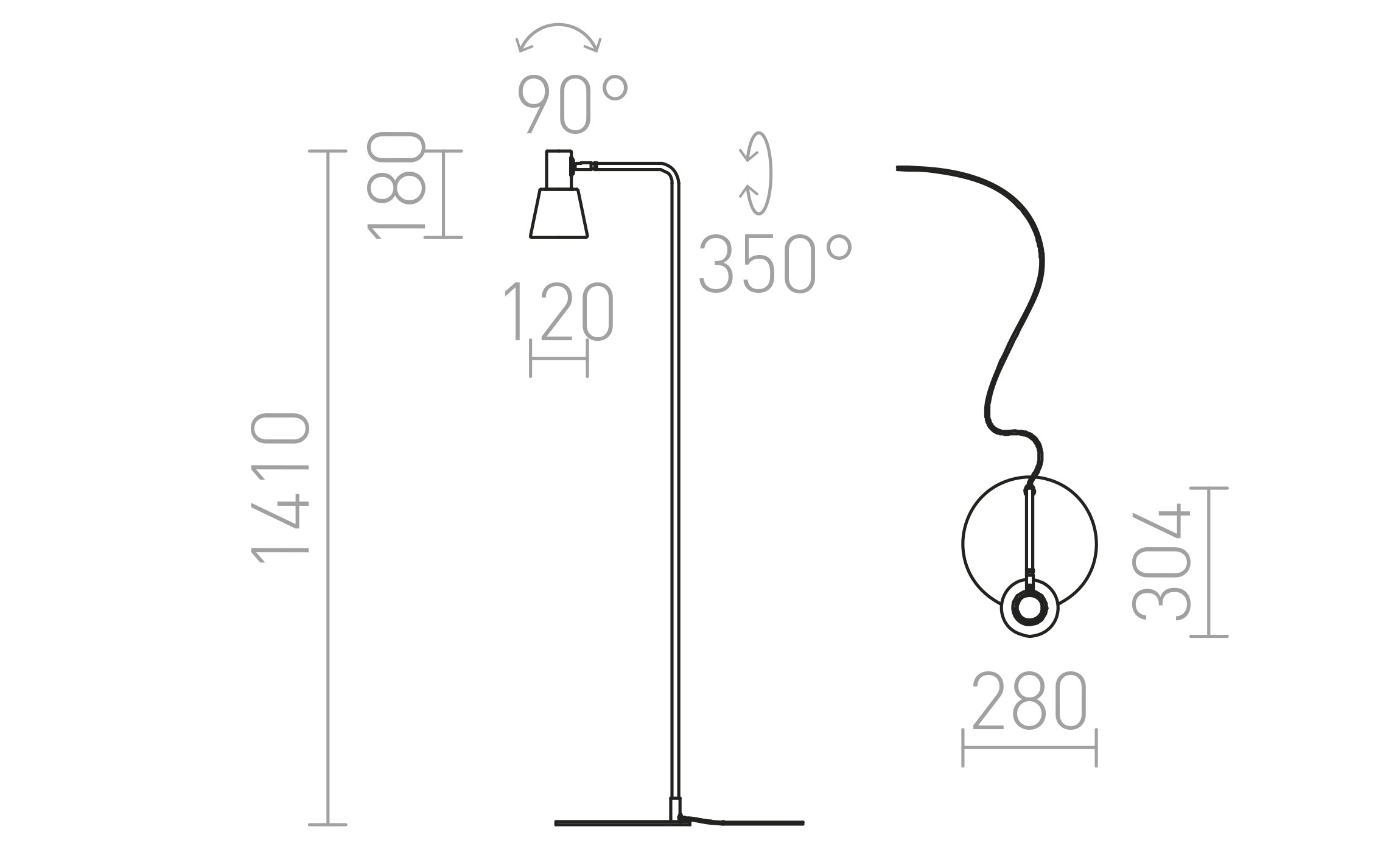 ICAR LAMPADAIRE - Product sketch