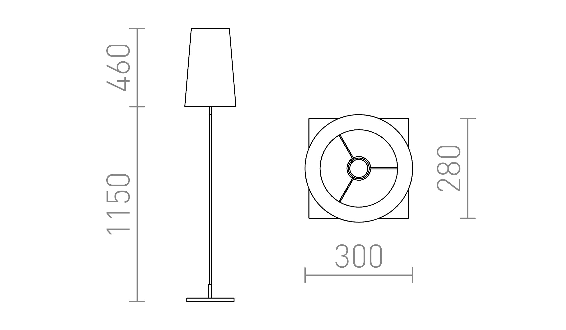 LULU LAMPADAIRE - Product sketch